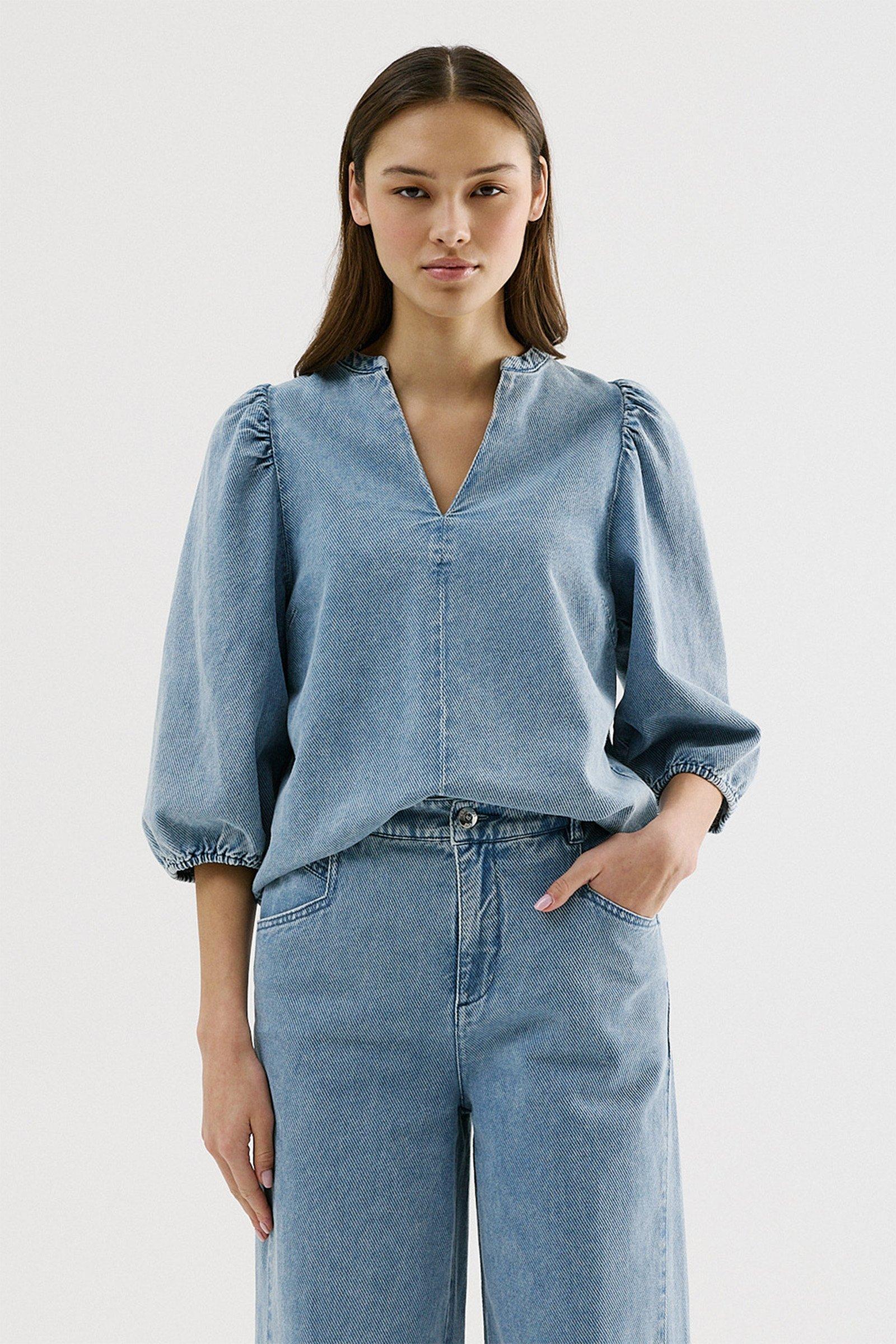 CKS - BULANI - blouse short sleeves - light blue