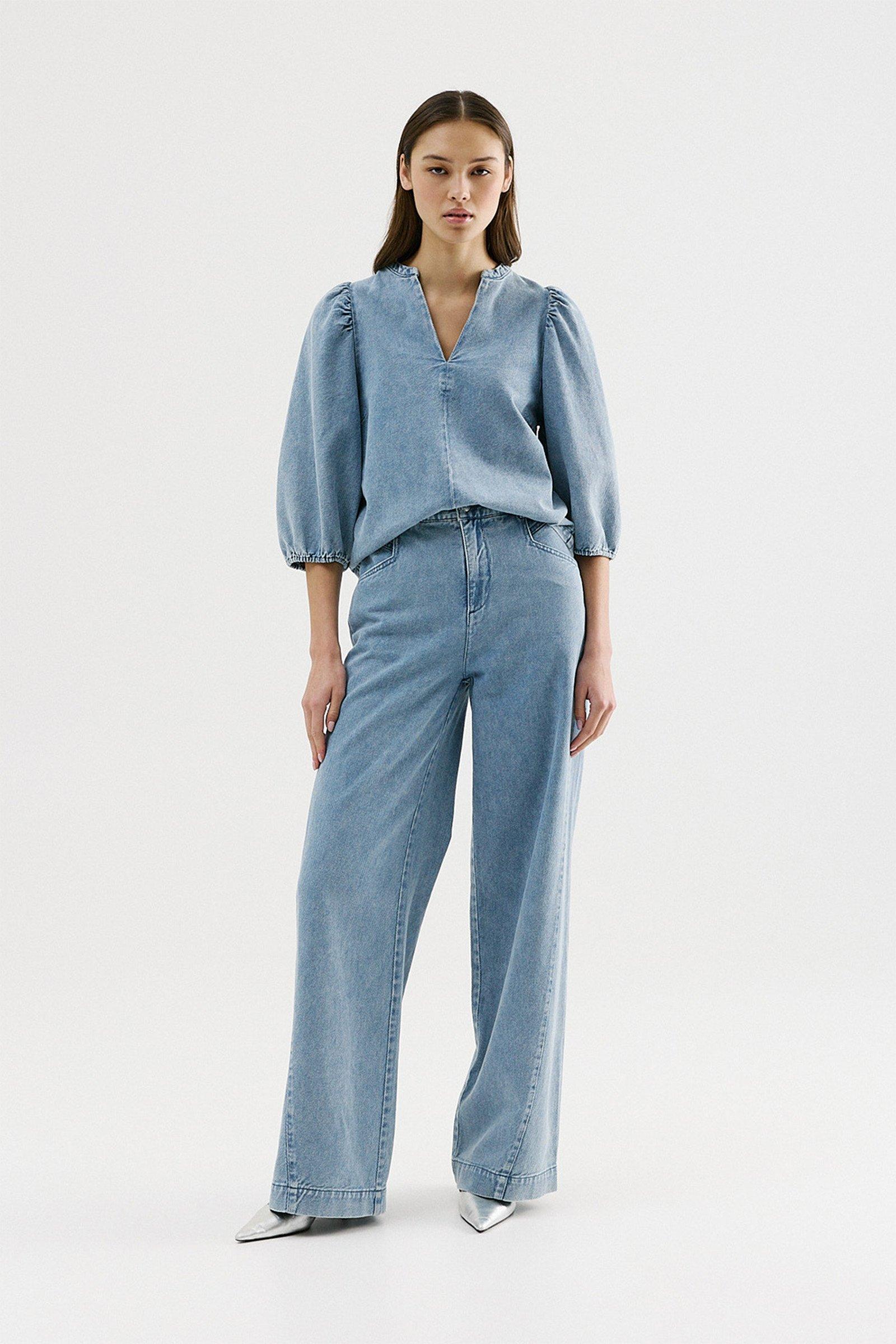 CKS - BULANI - blouse short sleeves - light blue