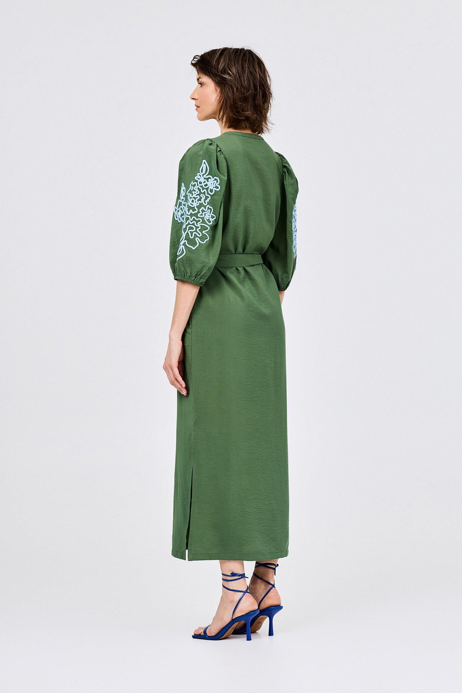 CKS - DULANI - robe midi - khaki