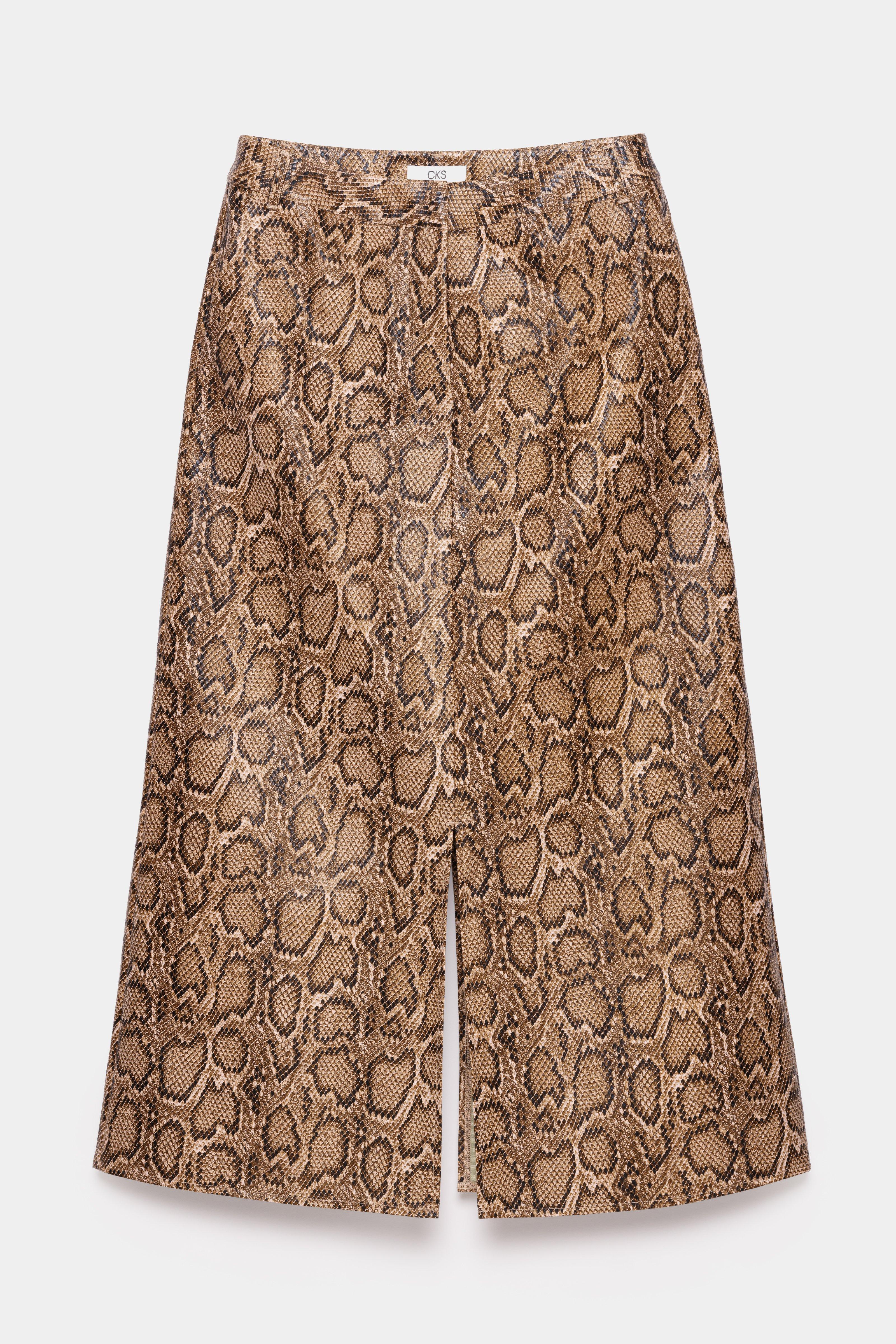 CKS - SKIPPAS - midi skirt - bright brown