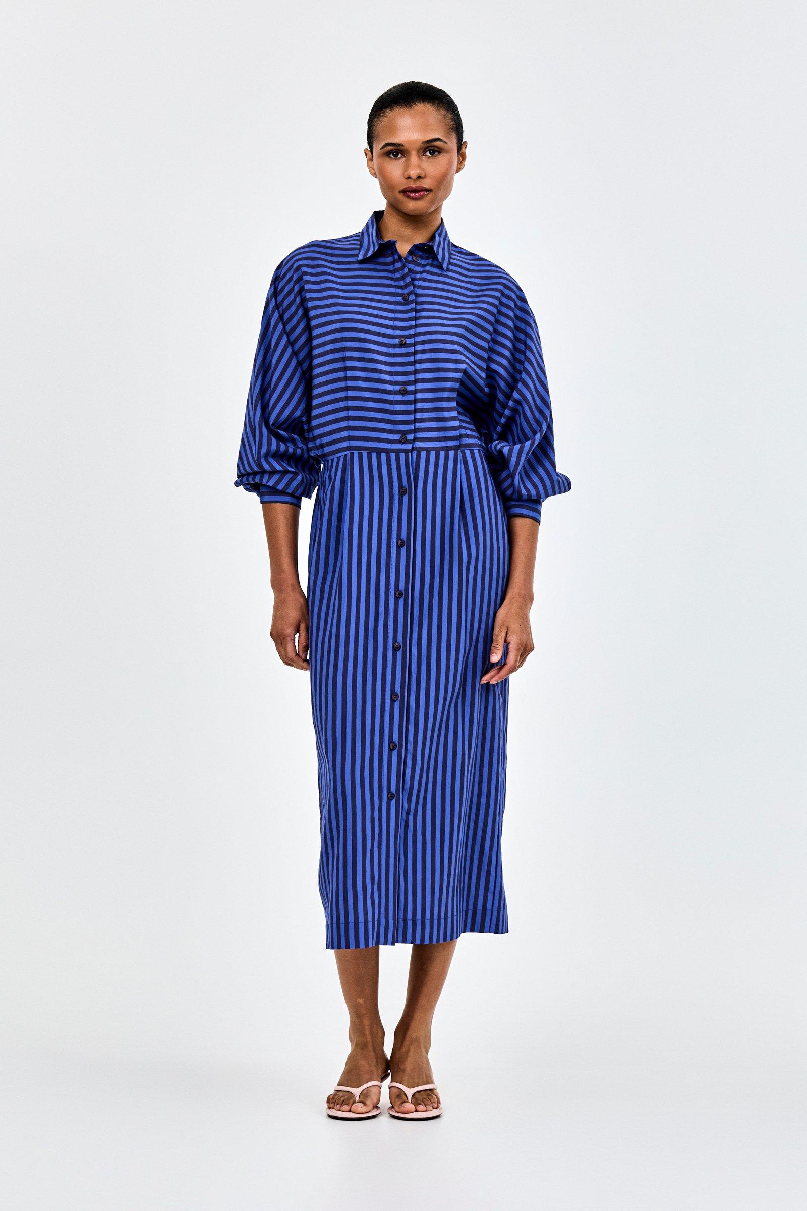 CKS - DELILAH - midi jurk - blauw