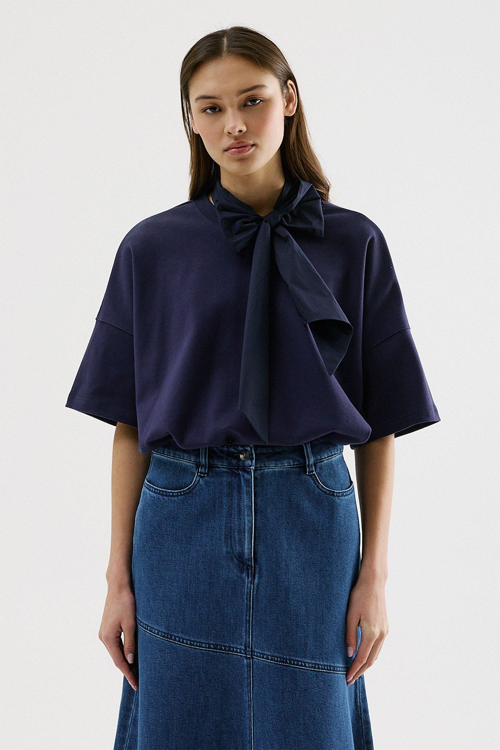 CKS - TIE - t-shirt &agrave; manches courtes - bleu fonc&eacute;