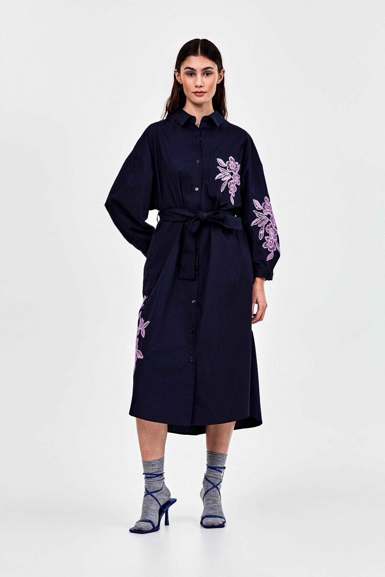 CKS - DANTO - lange jurk - donkerblauw