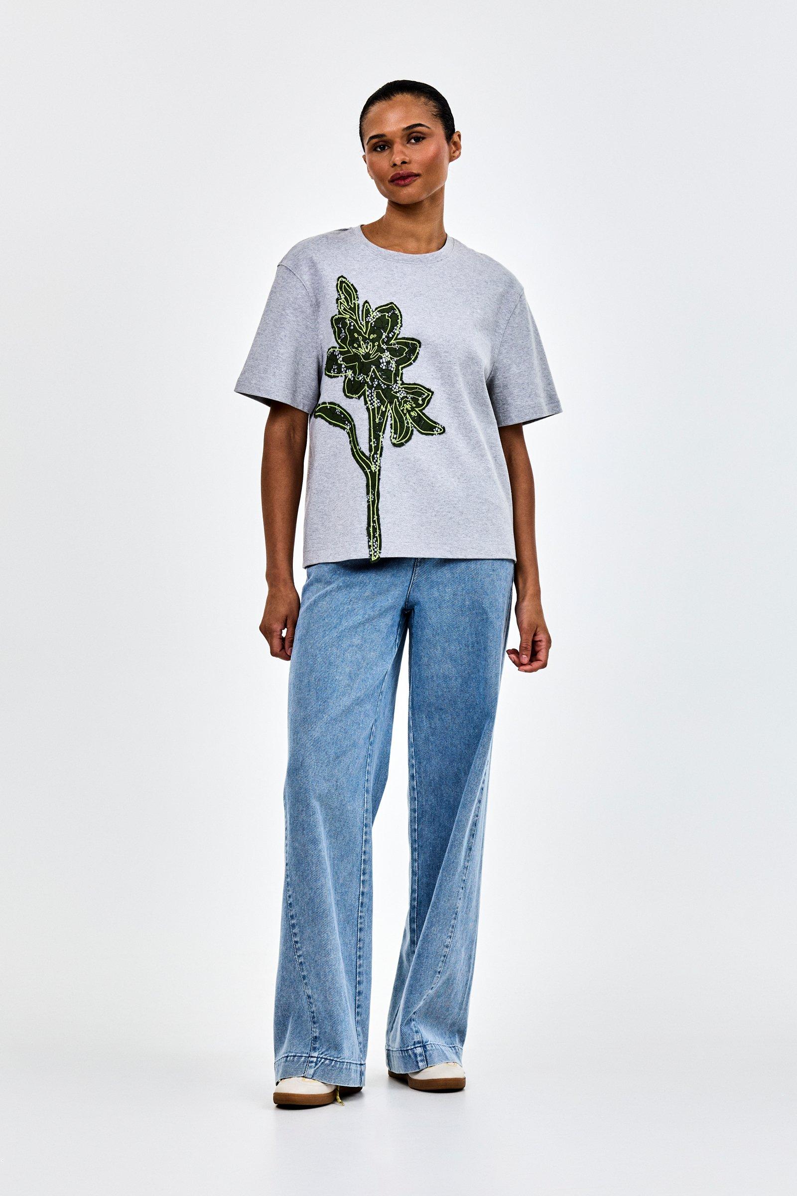 CKS - SARIA - t-shirt &agrave; manches courtes - gris