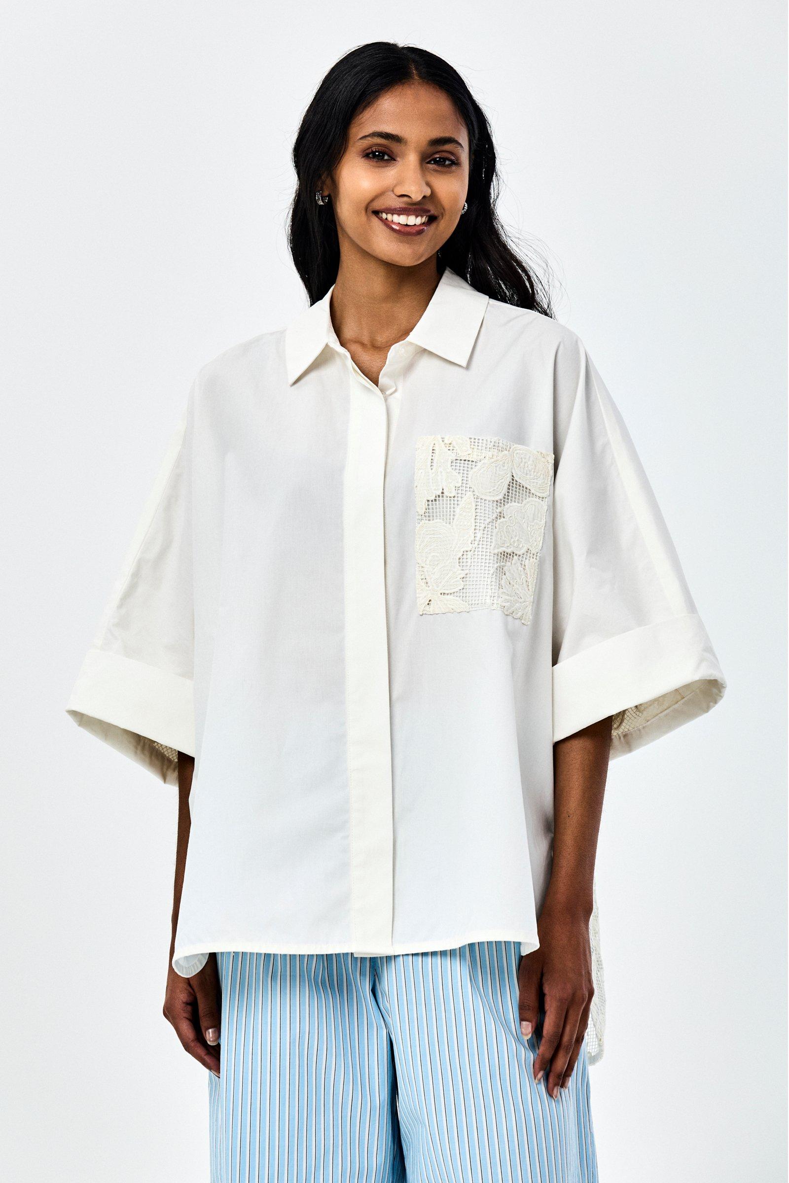 CKS - SIMPLA - Bluse Kurze &Auml;rmel - Wei&szlig;