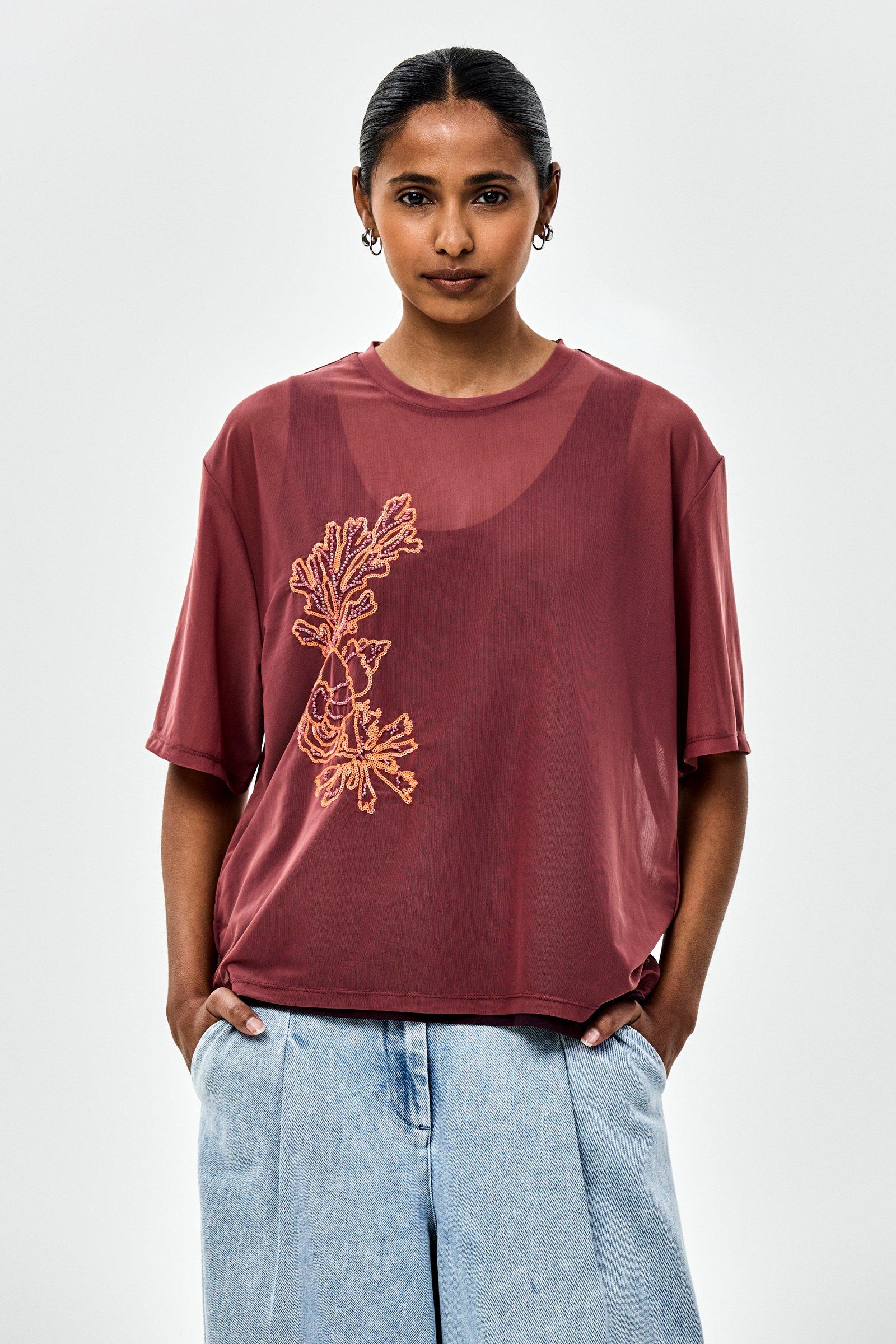 CKS - TRANSPARENT - t-shirt &agrave; manches courtes - violet