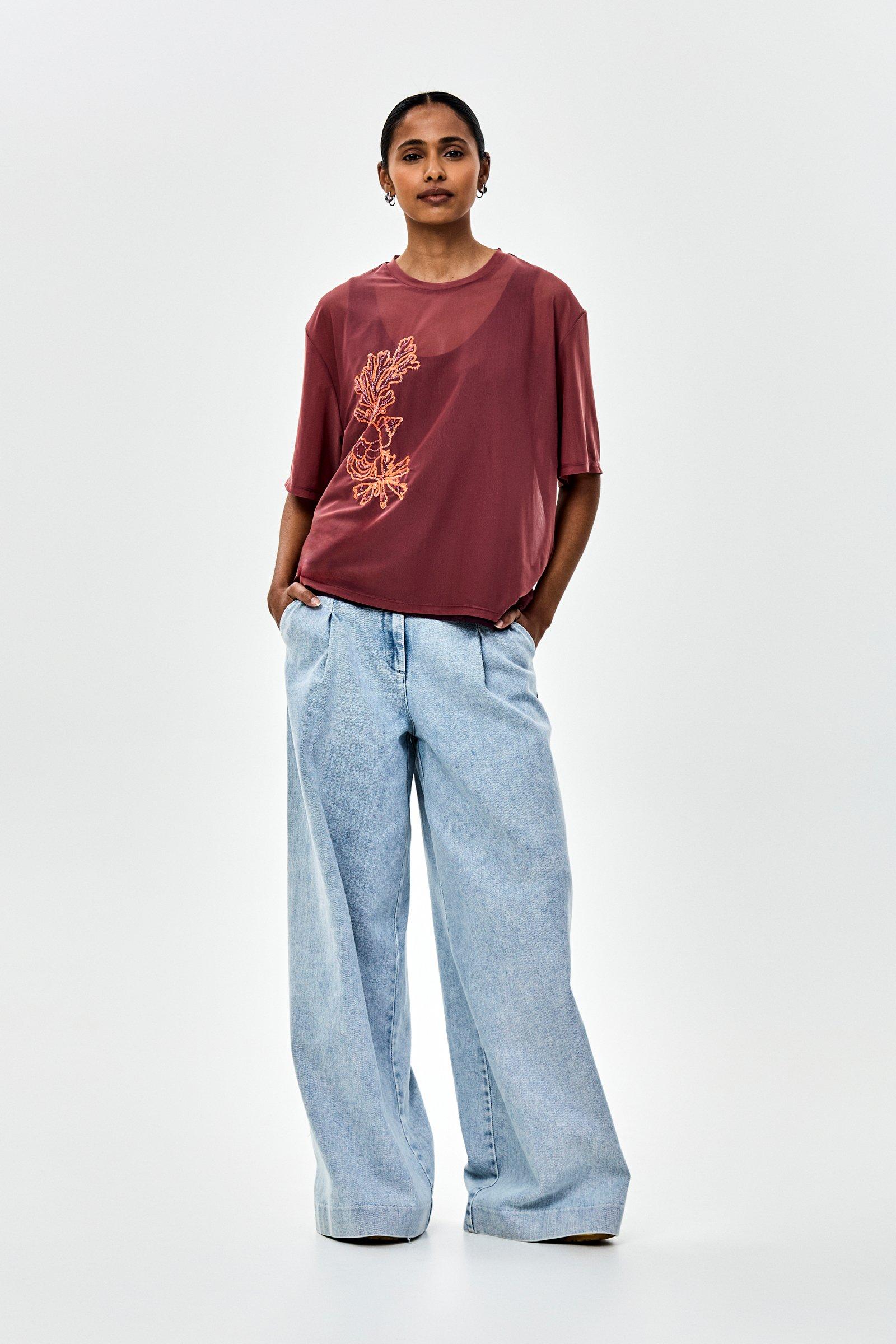 CKS - TRANSPARENT - t-shirt short sleeves - burgundy