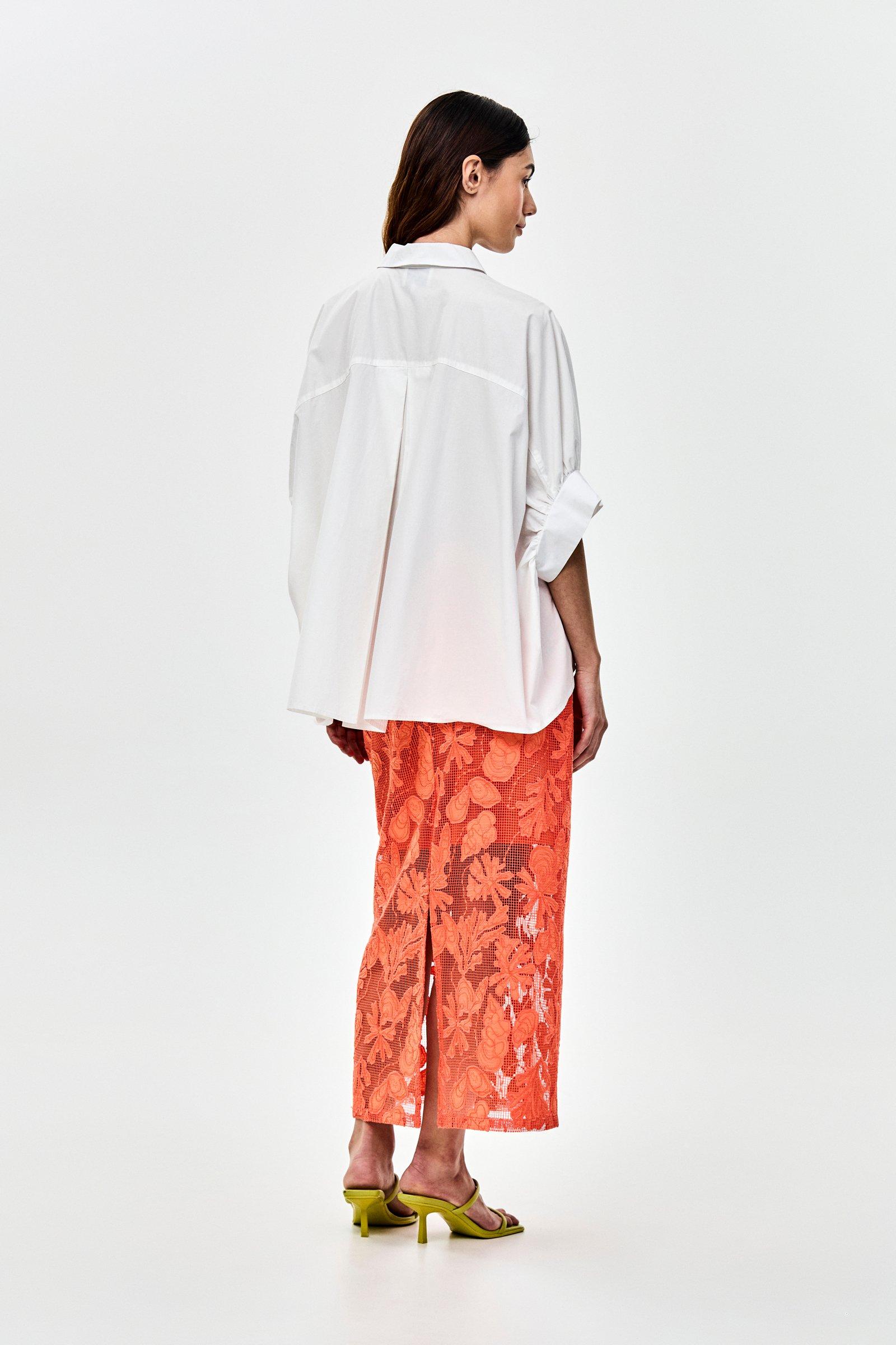 CKS - SKOWA - midi skirt - bright orange