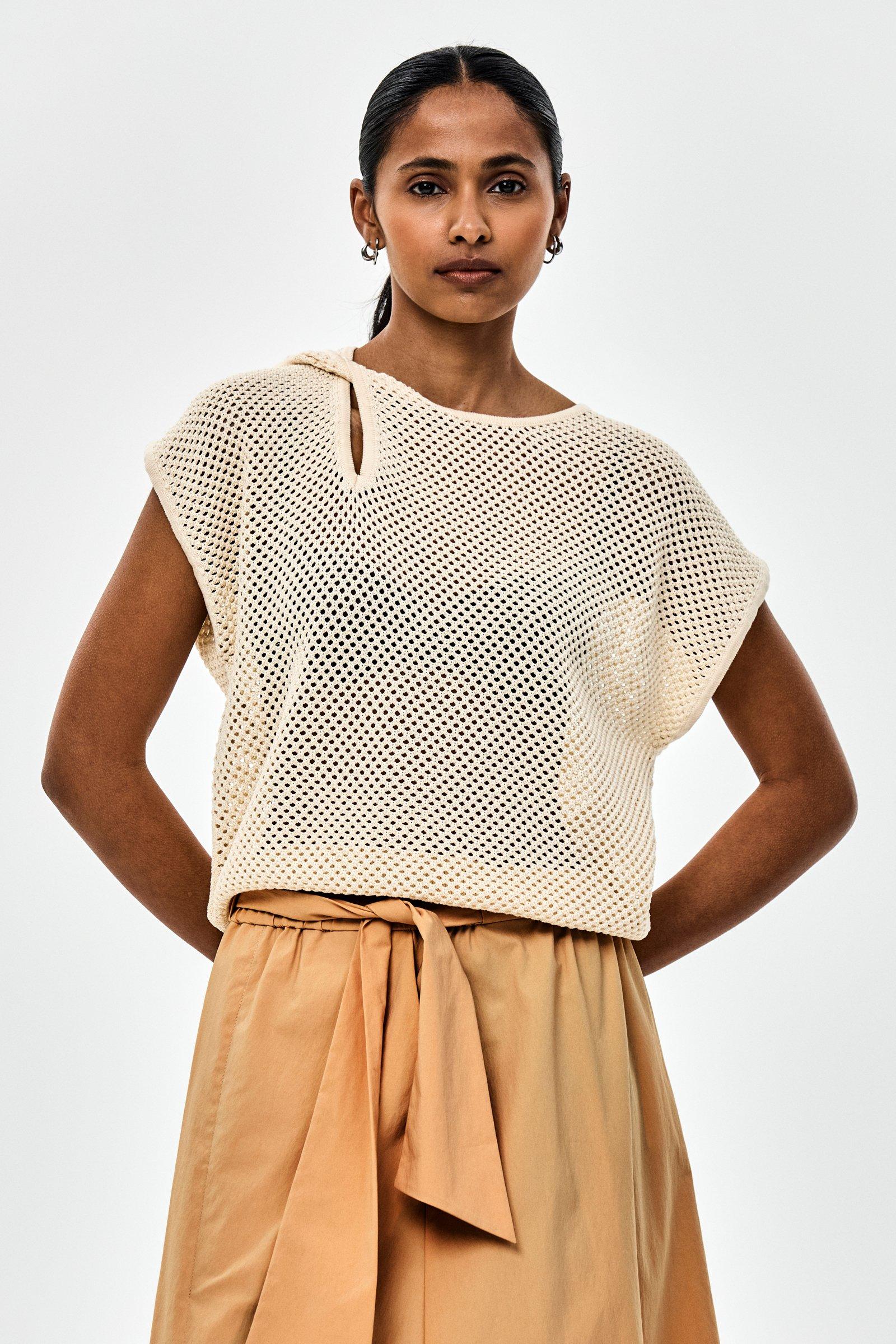 CKS - PUMMY - haut tricot&eacute; - beige clair