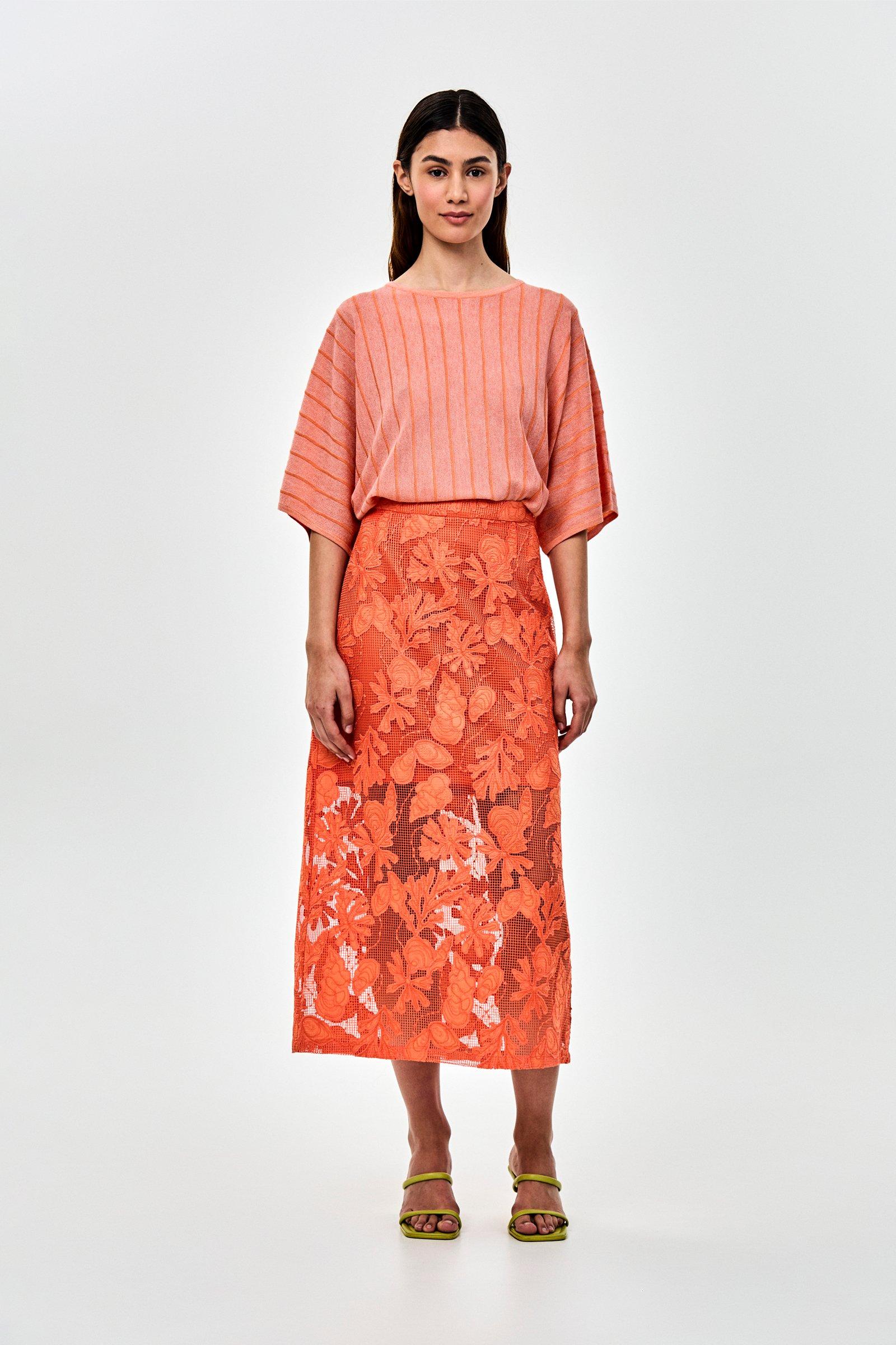 CKS - POMATO - blouse short sleeves - bright orange