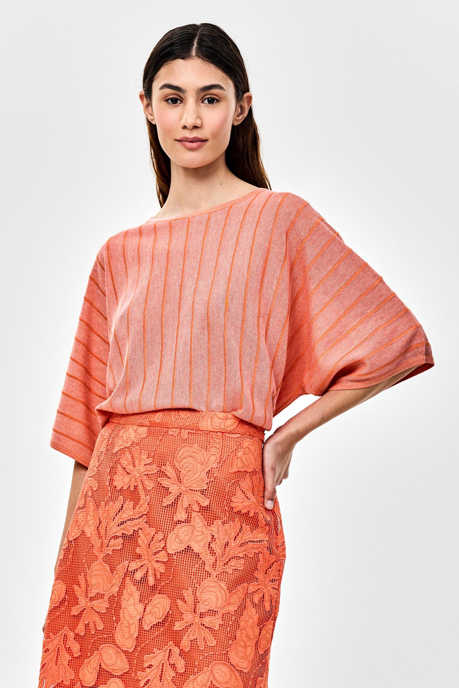 CKS - POMATO - Bluse Kurze &Auml;rmel - Hellorange