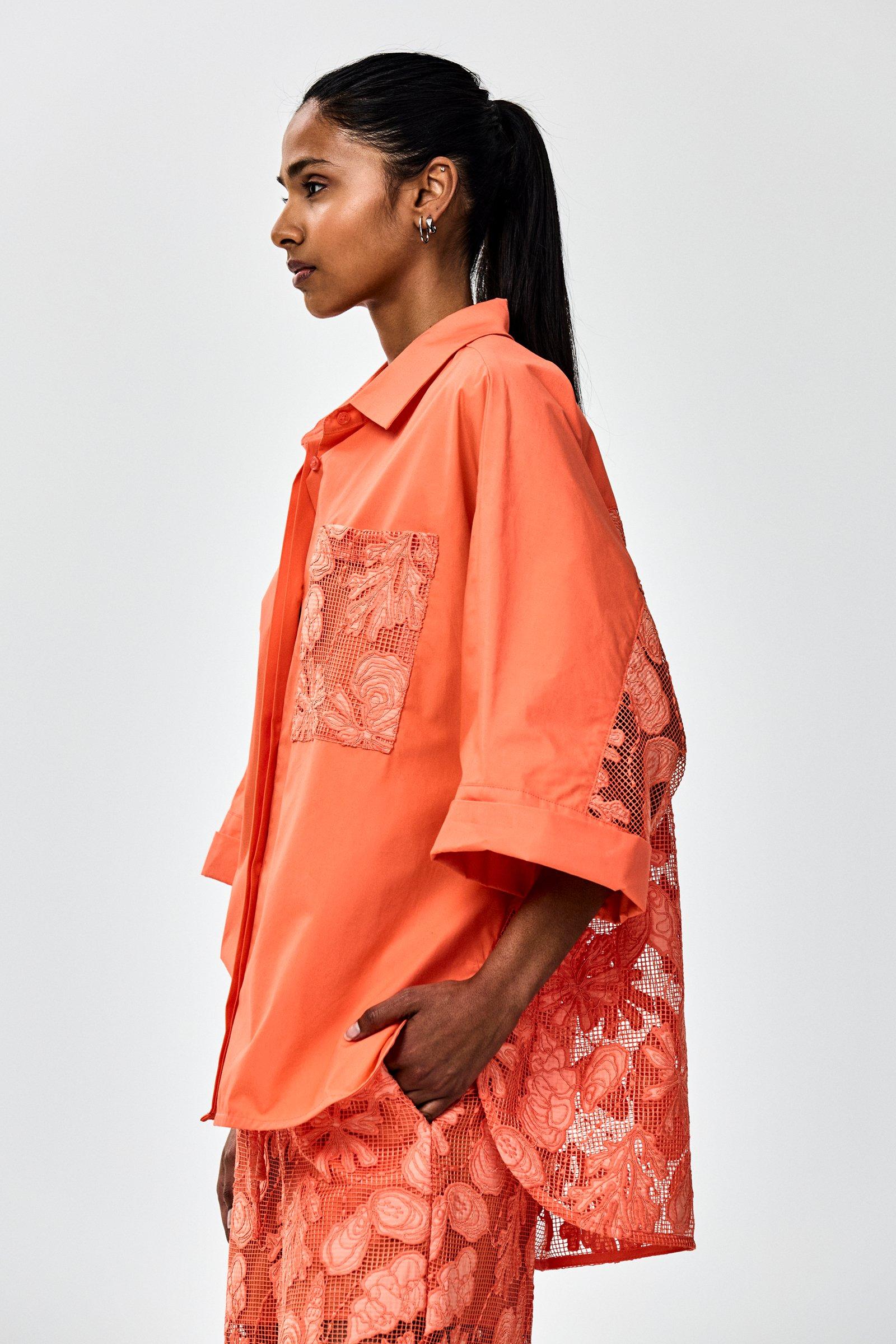 CKS - SIMPLA - Bluse Kurze &Auml;rmel - Hellorange