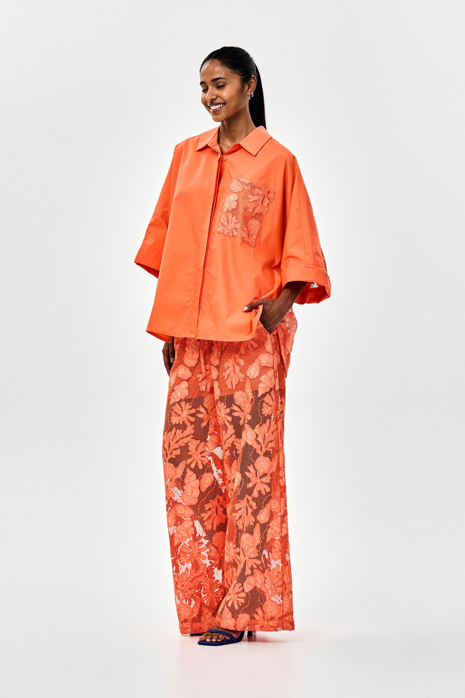 CKS - SIMPLA - Bluse Kurze &Auml;rmel - Hellorange