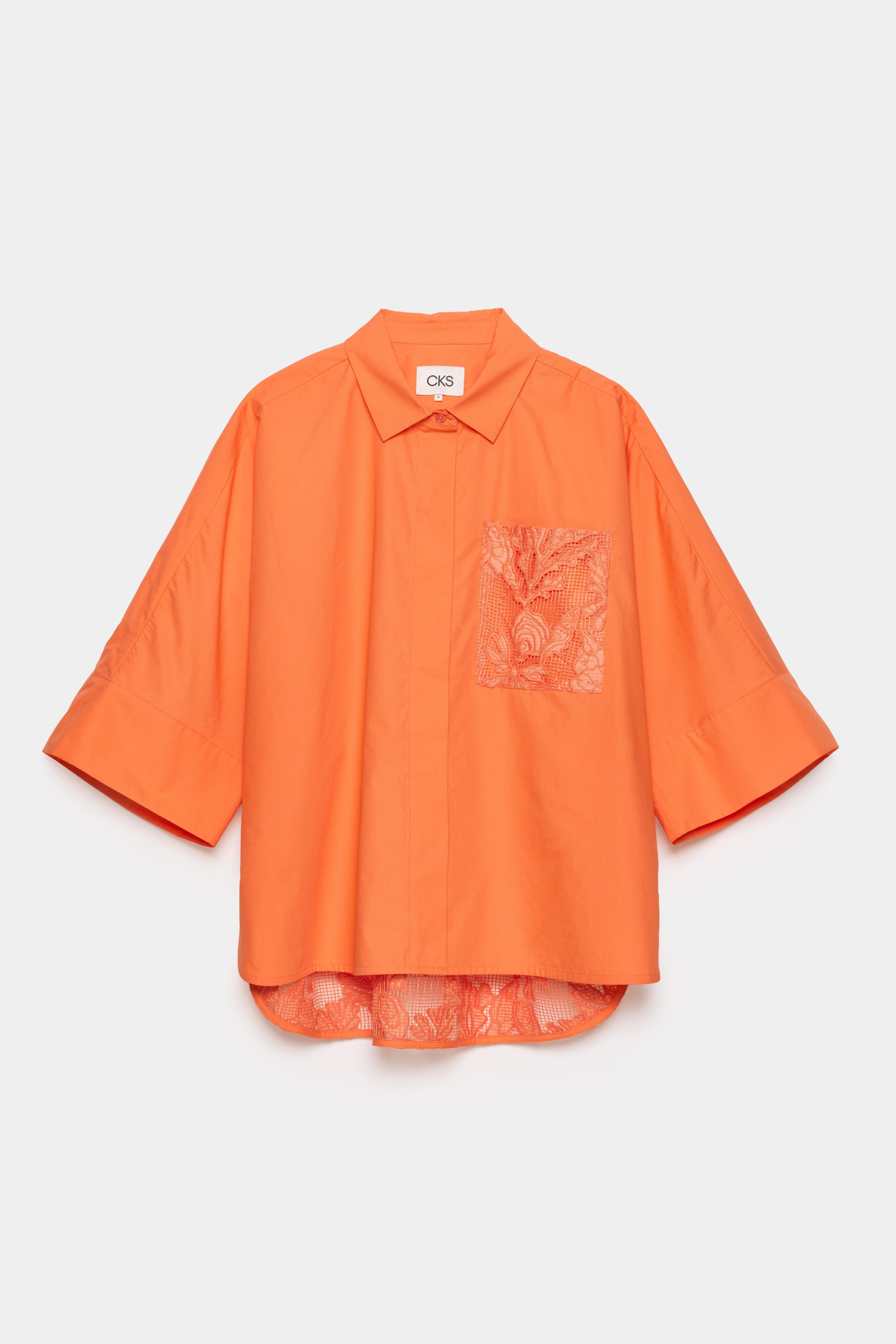 CKS - SIMPLA - blouse short sleeves - bright orange