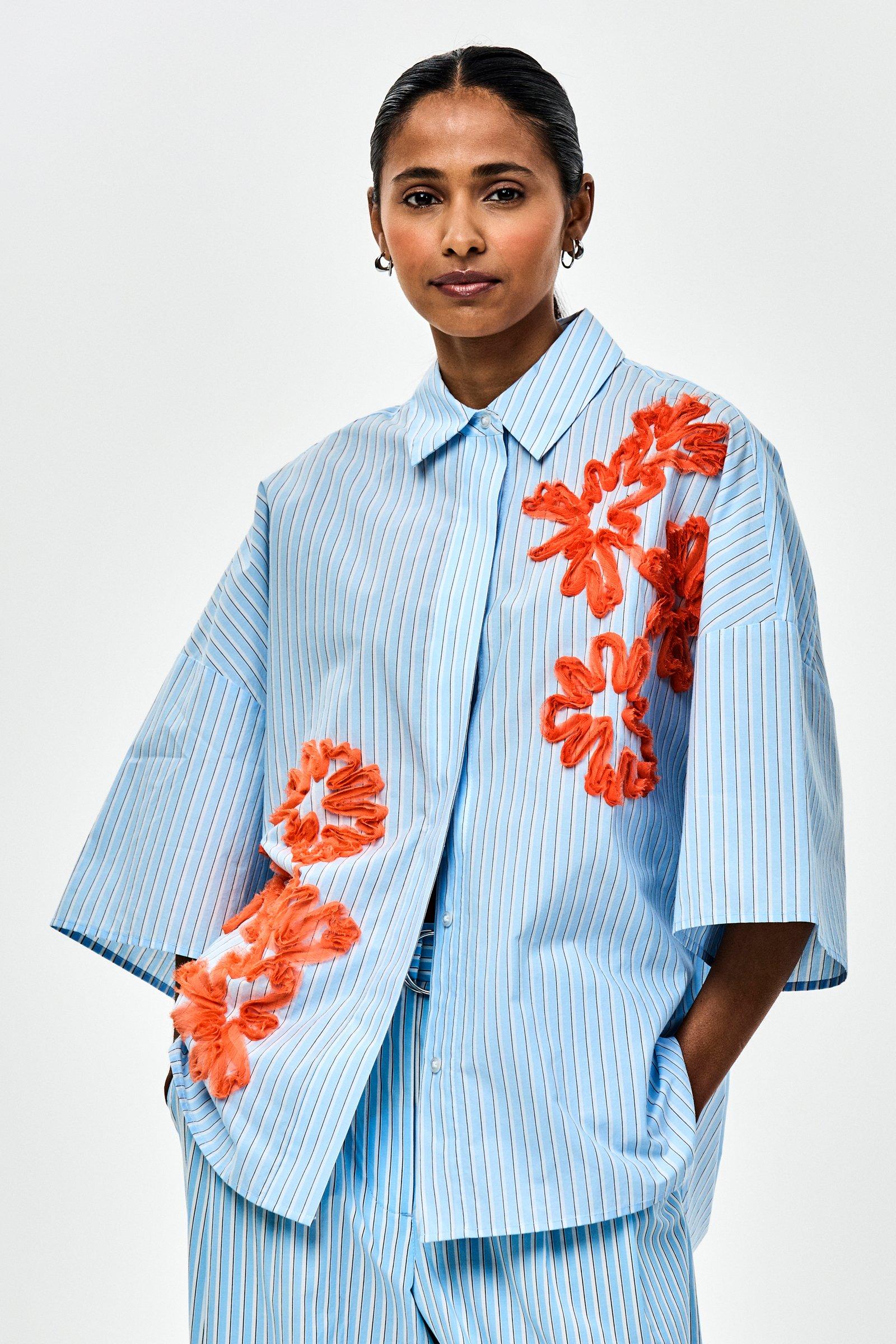 CKS - SIMPLY - Bluse Kurze &Auml;rmel - Hellblau