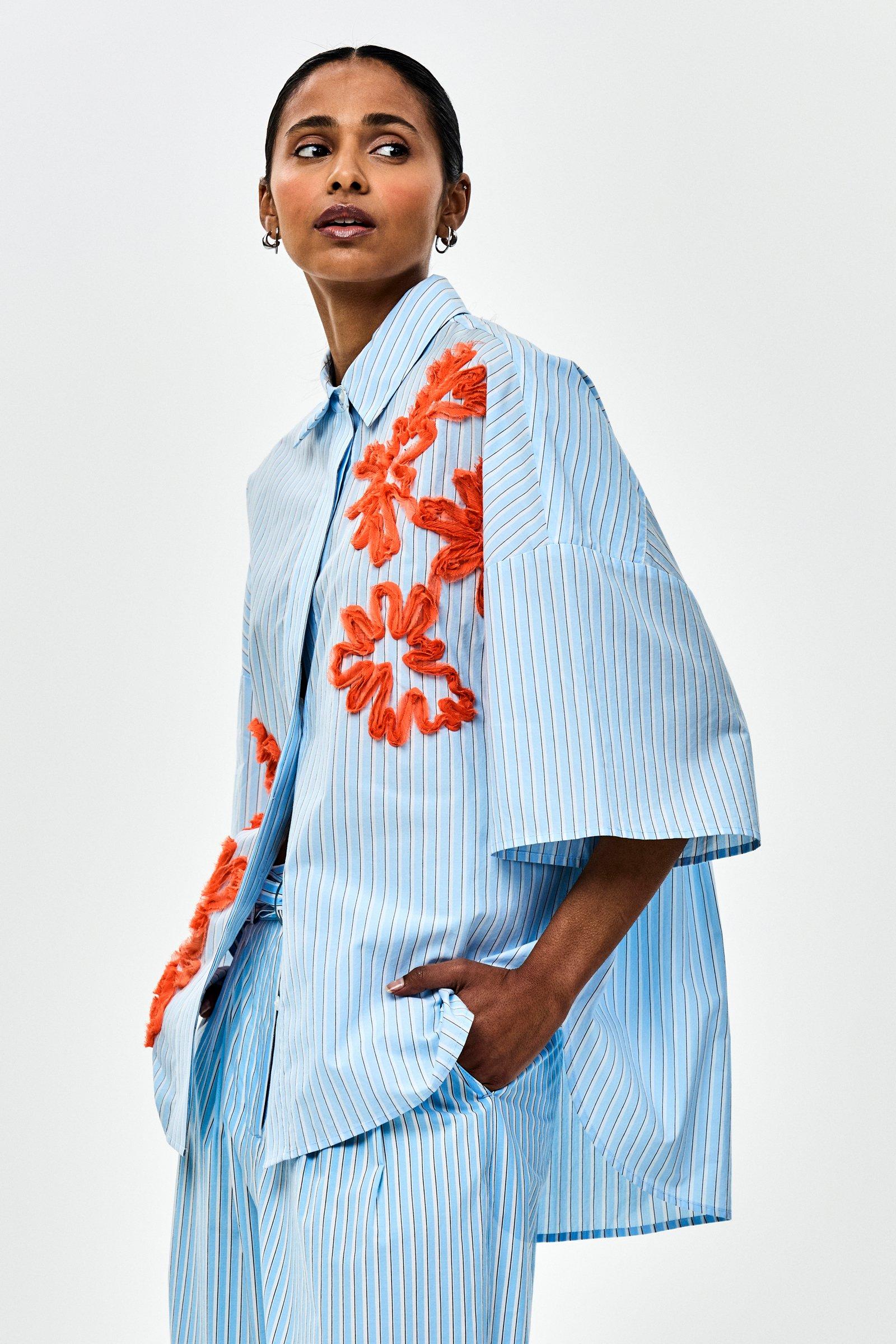 CKS - SIMPLY - Bluse Kurze &Auml;rmel - Hellblau