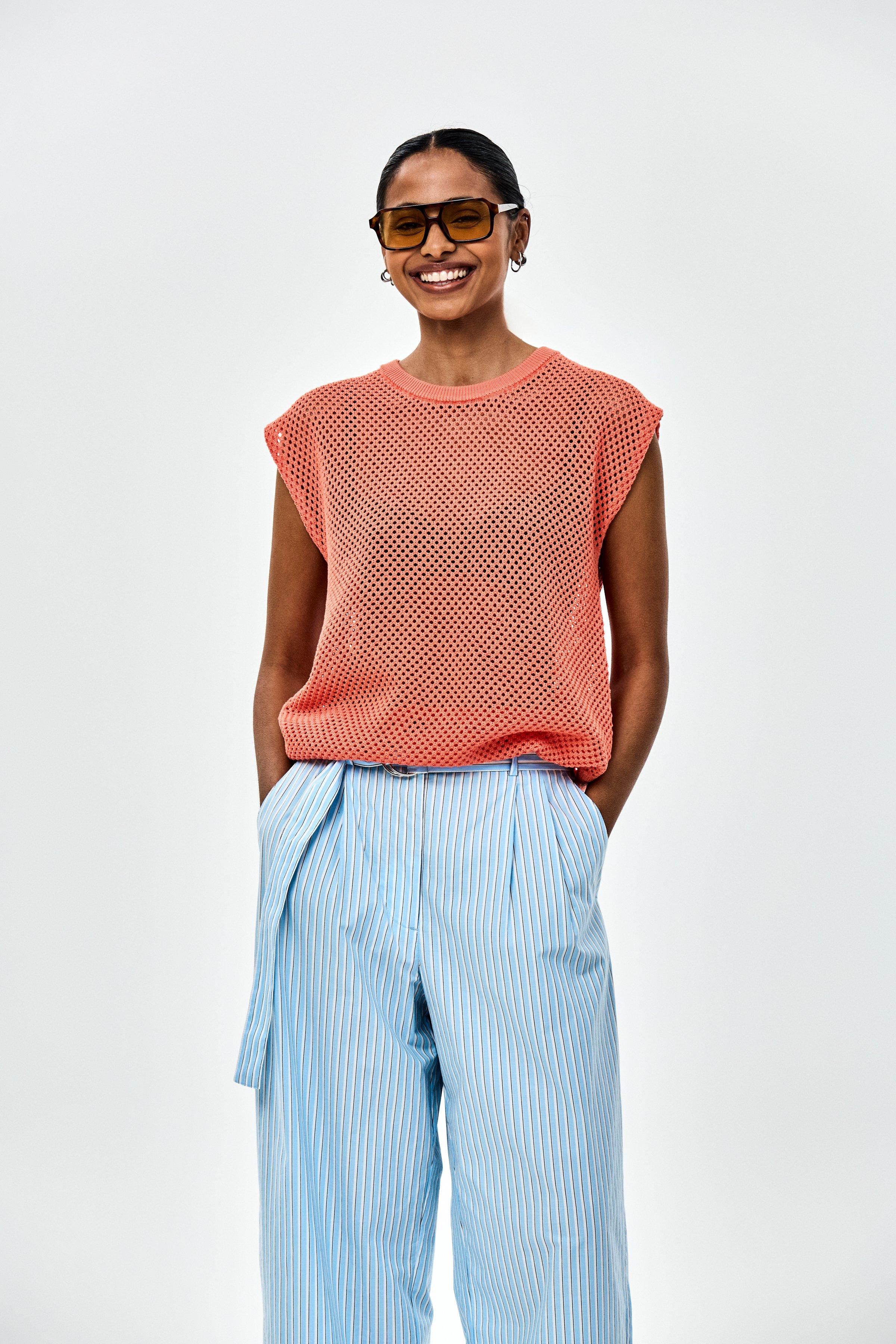 CKS - PINNY - haut tricot&eacute; - orange vif