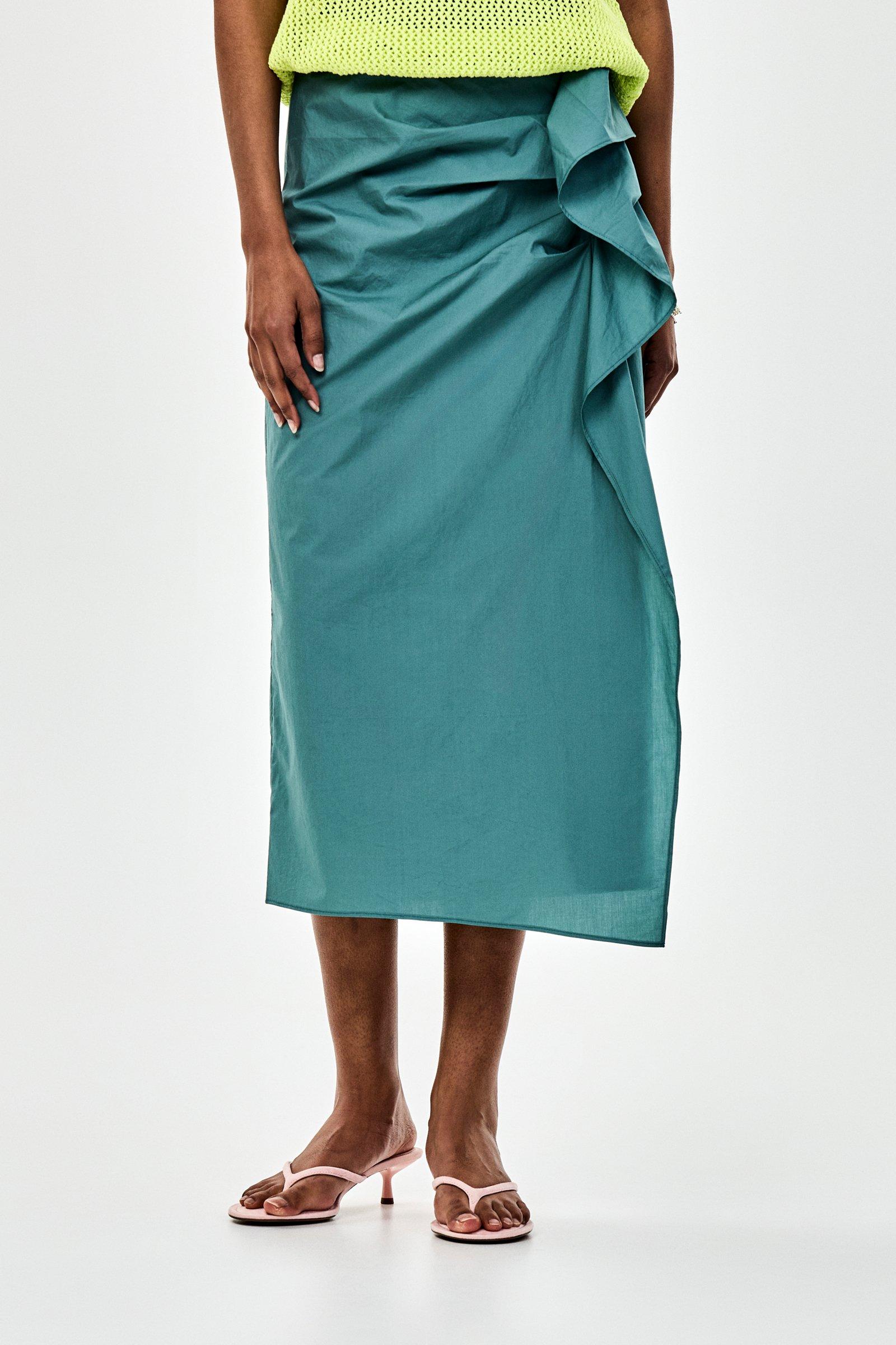 CKS - SKUFFLE - midi skirt - dark green