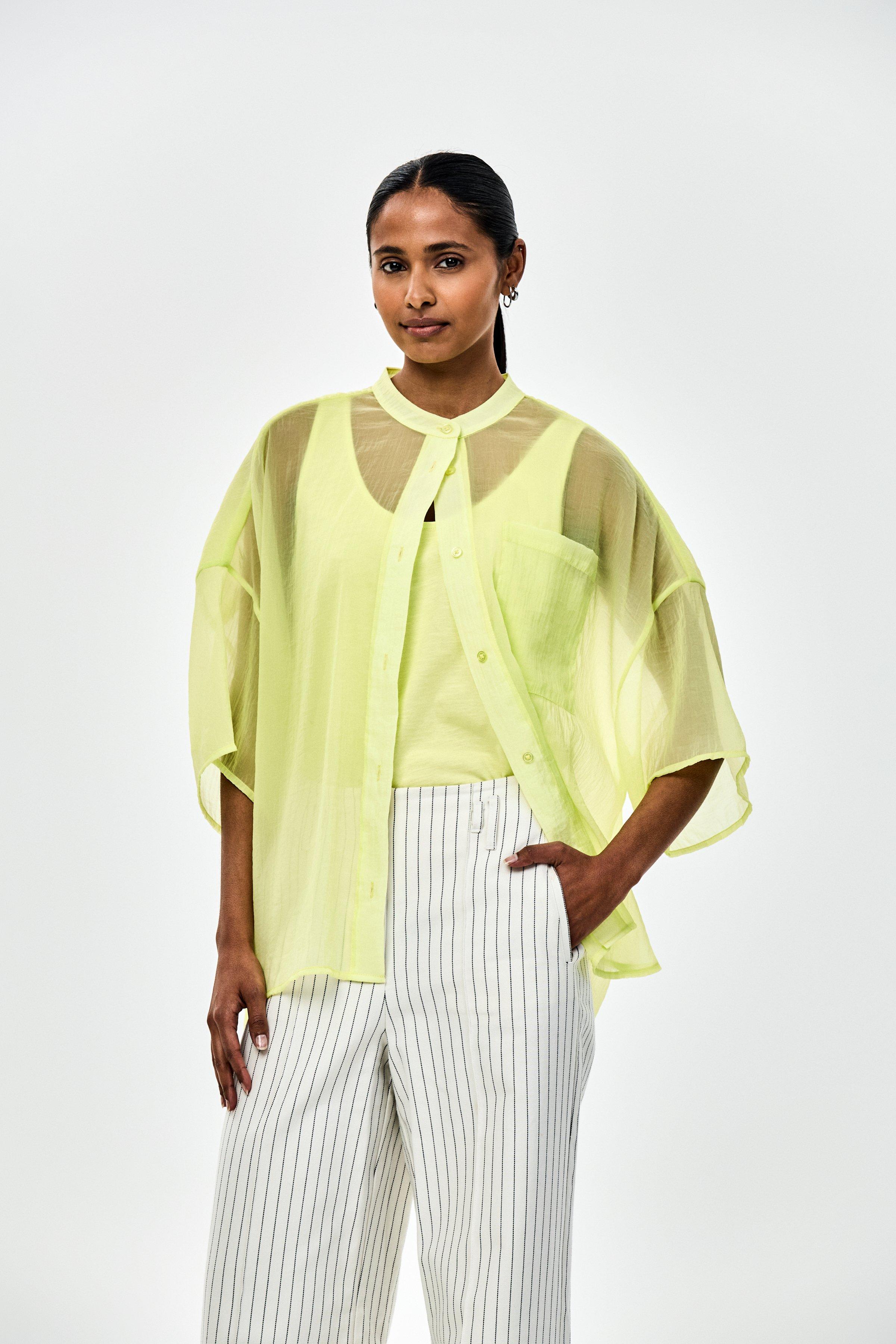 CKS - SIMPLUS - blouse korte mouwen - intens geel