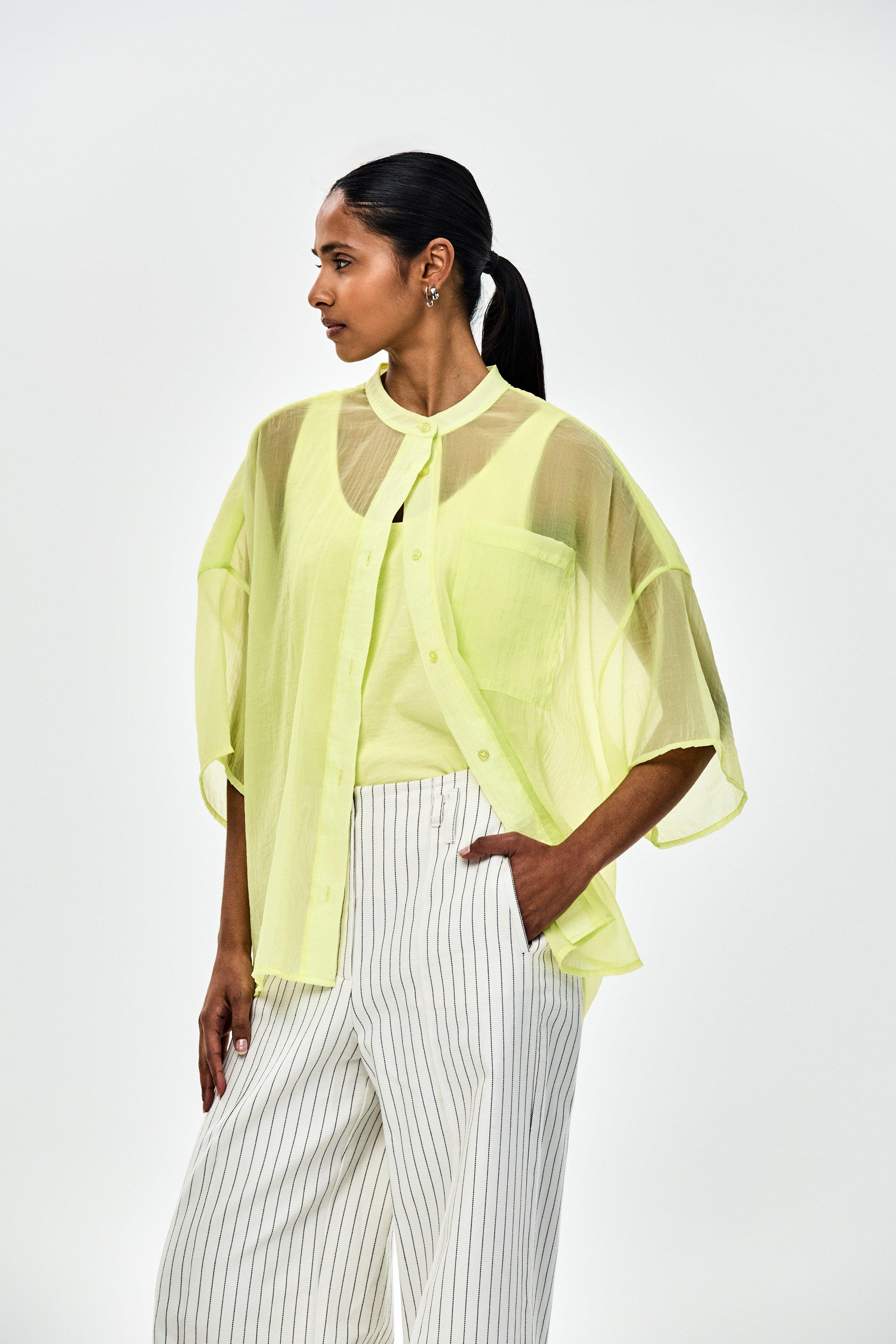 CKS - SIMPLUS - blouse korte mouwen - intens geel