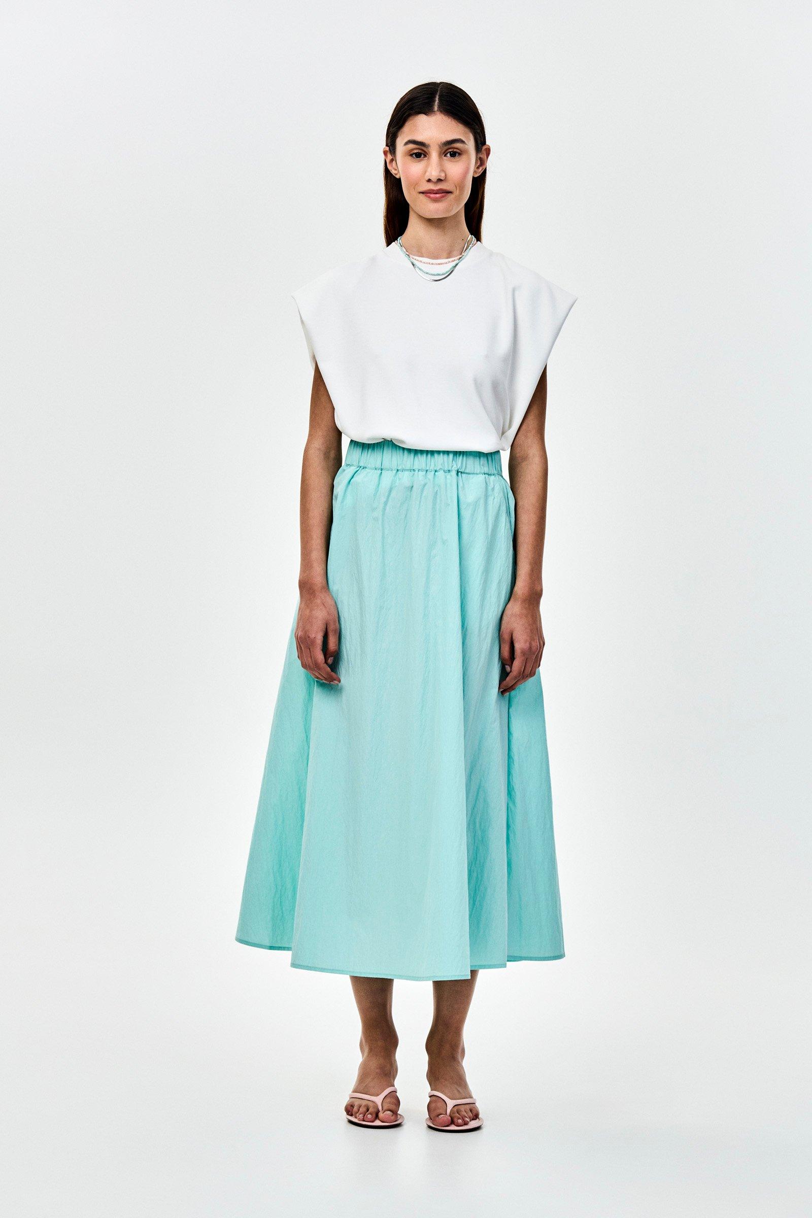 CKS - SKALLIENO - lange rok - blue pastel