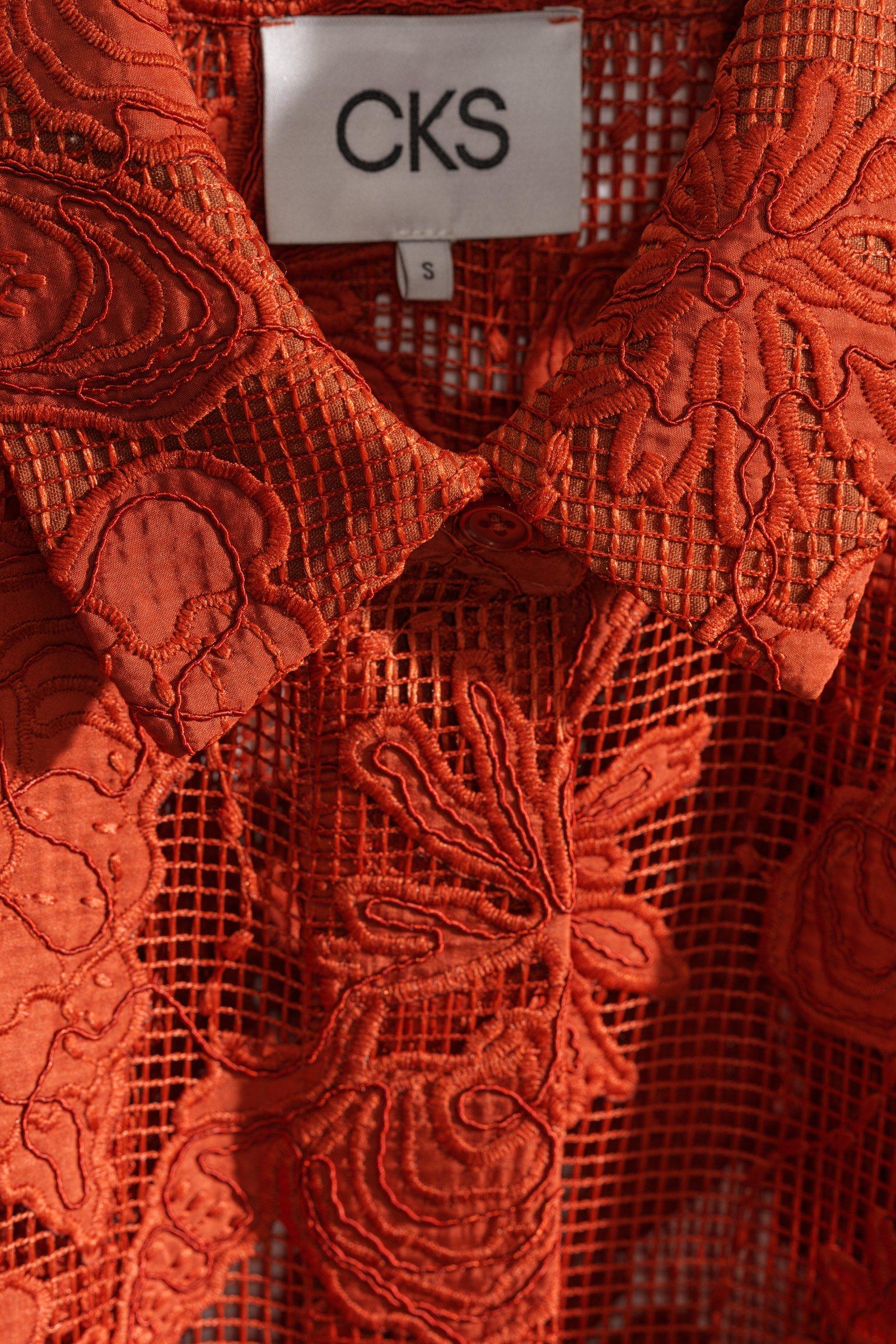 CKS - SIMPLY - blouse korte mouwen - donkerrood