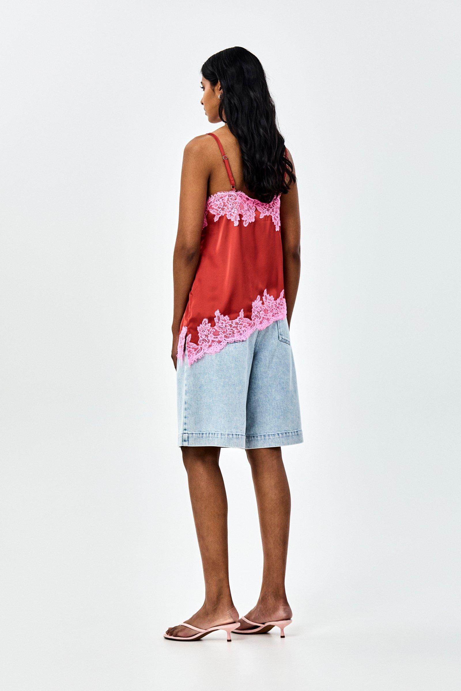 CKS - SLACY - mouwloze top - donkerrood