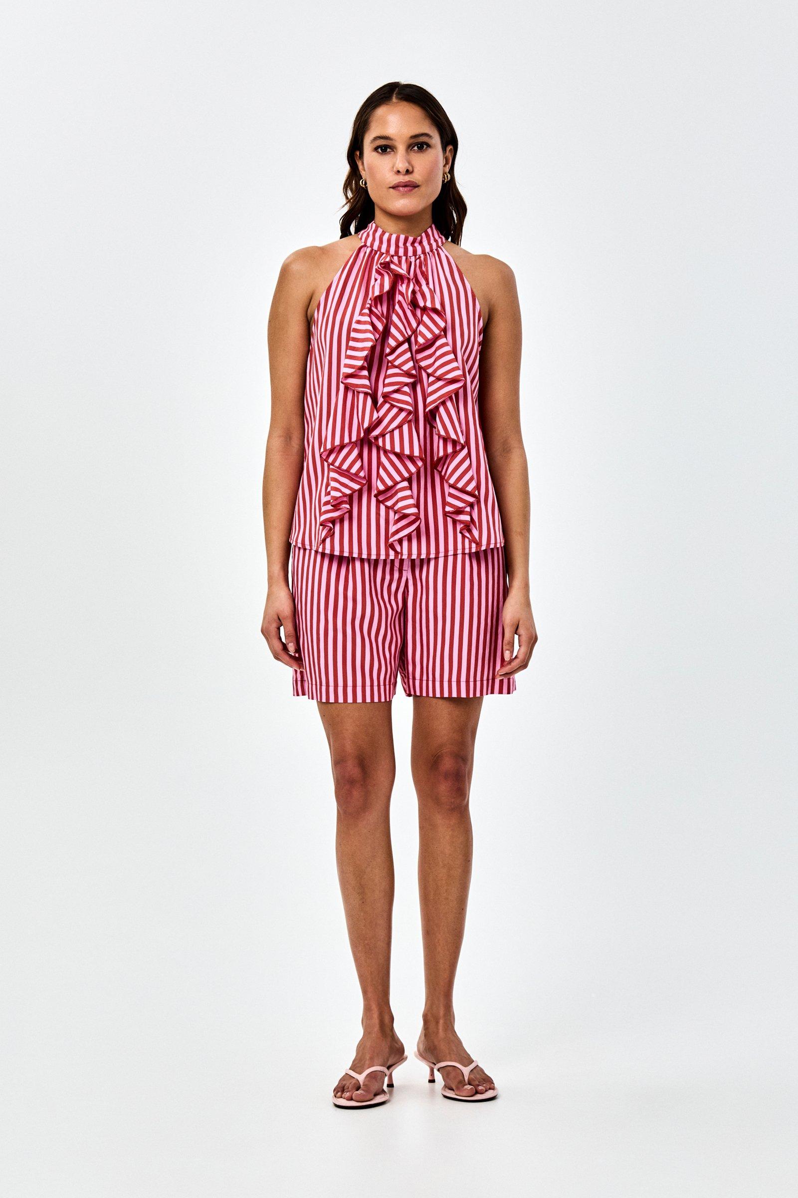 CKS - TALTER - blouse mouwloos - donkerrood