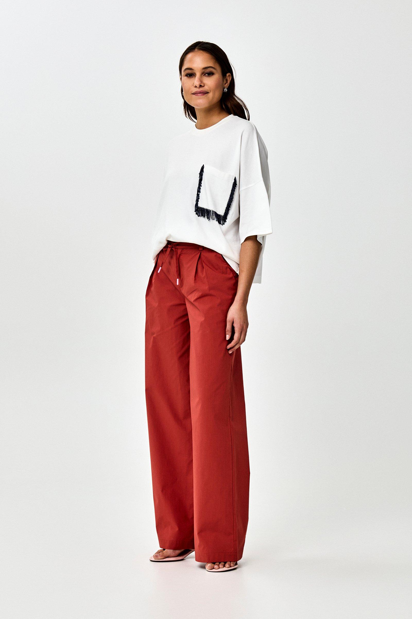 CKS - THUNDER - lange broek - donkerrood