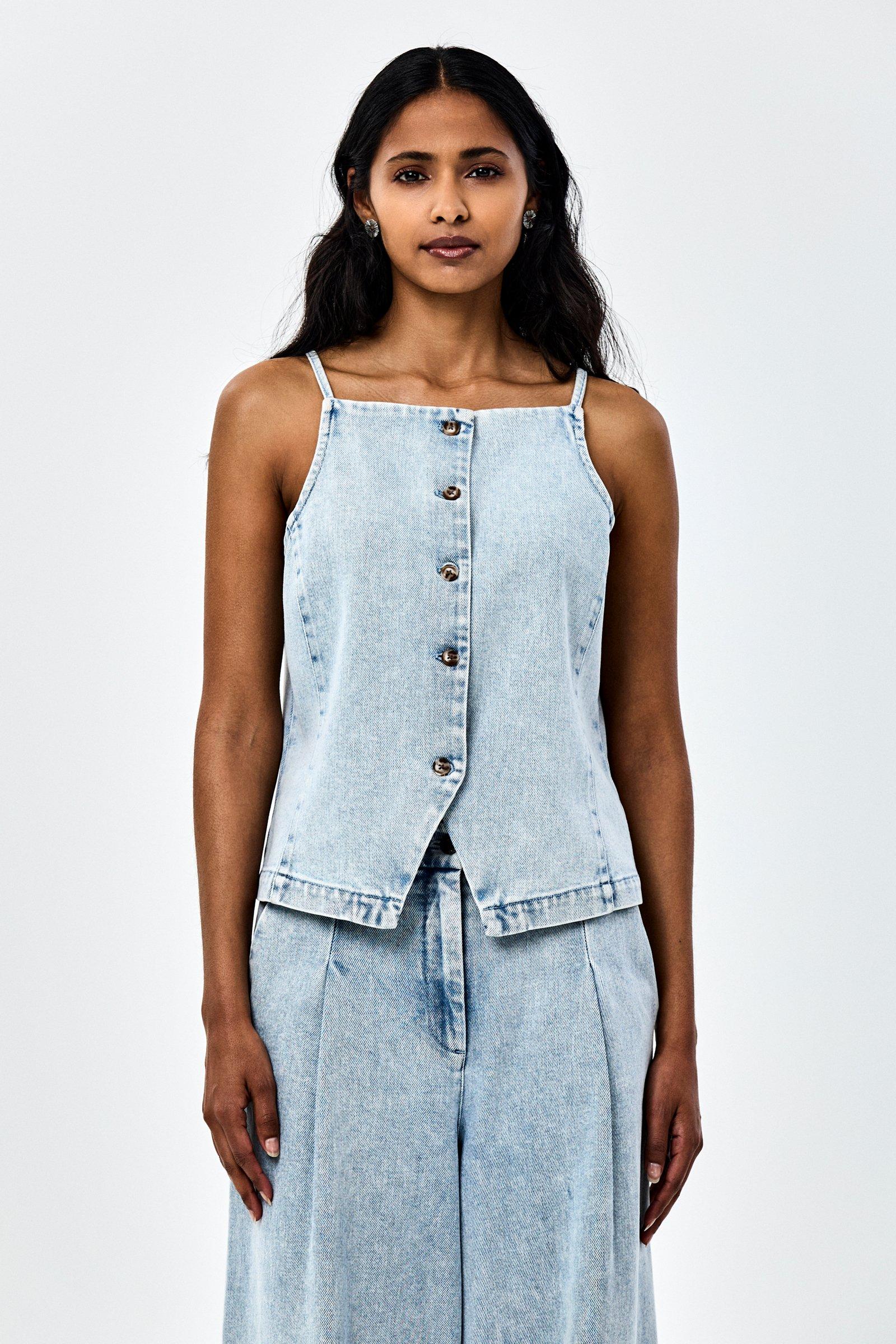 CKS - CIVAN - top sans manches - bleu clair