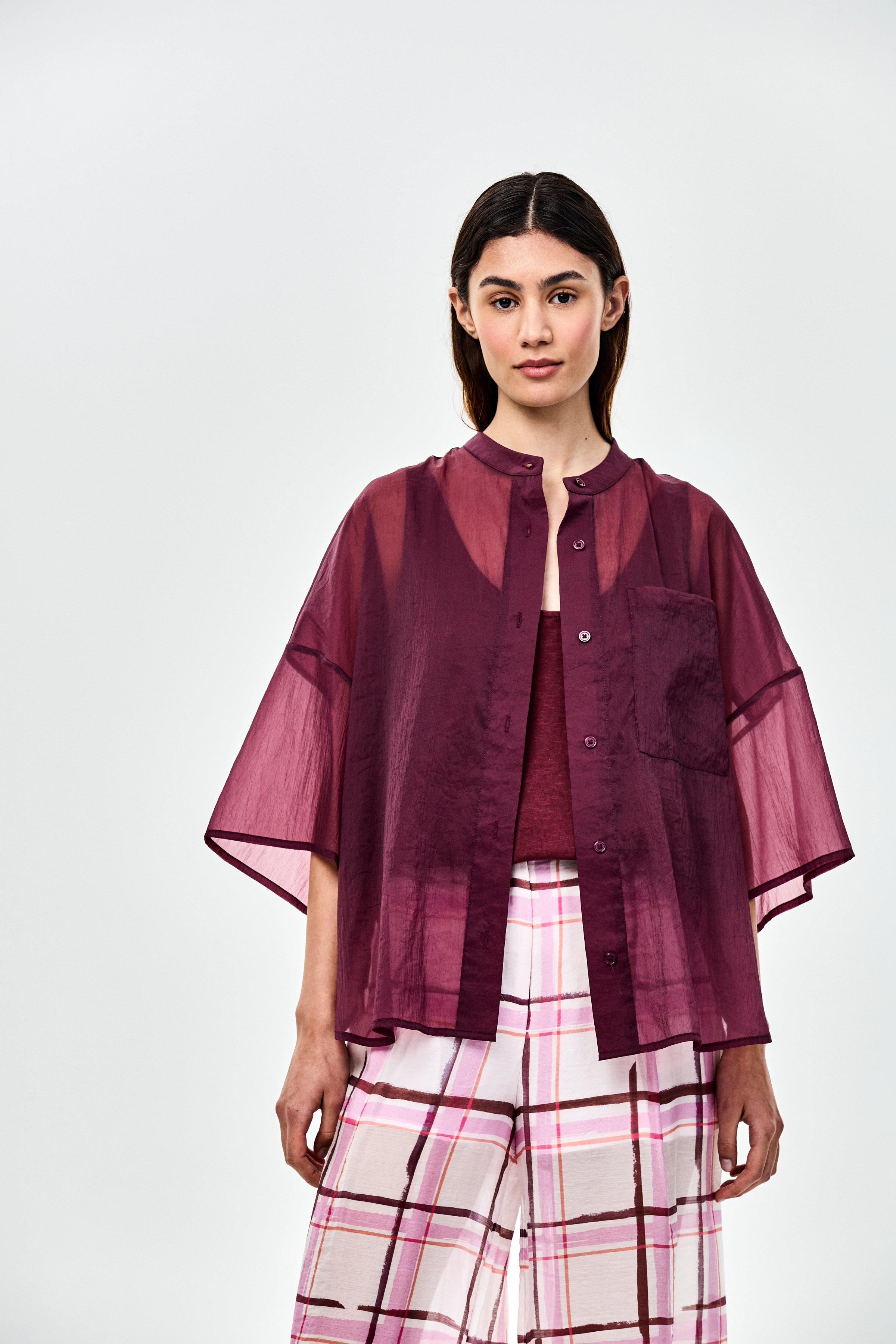 CKS - SIMPLUS - blouse korte mouwen - paars