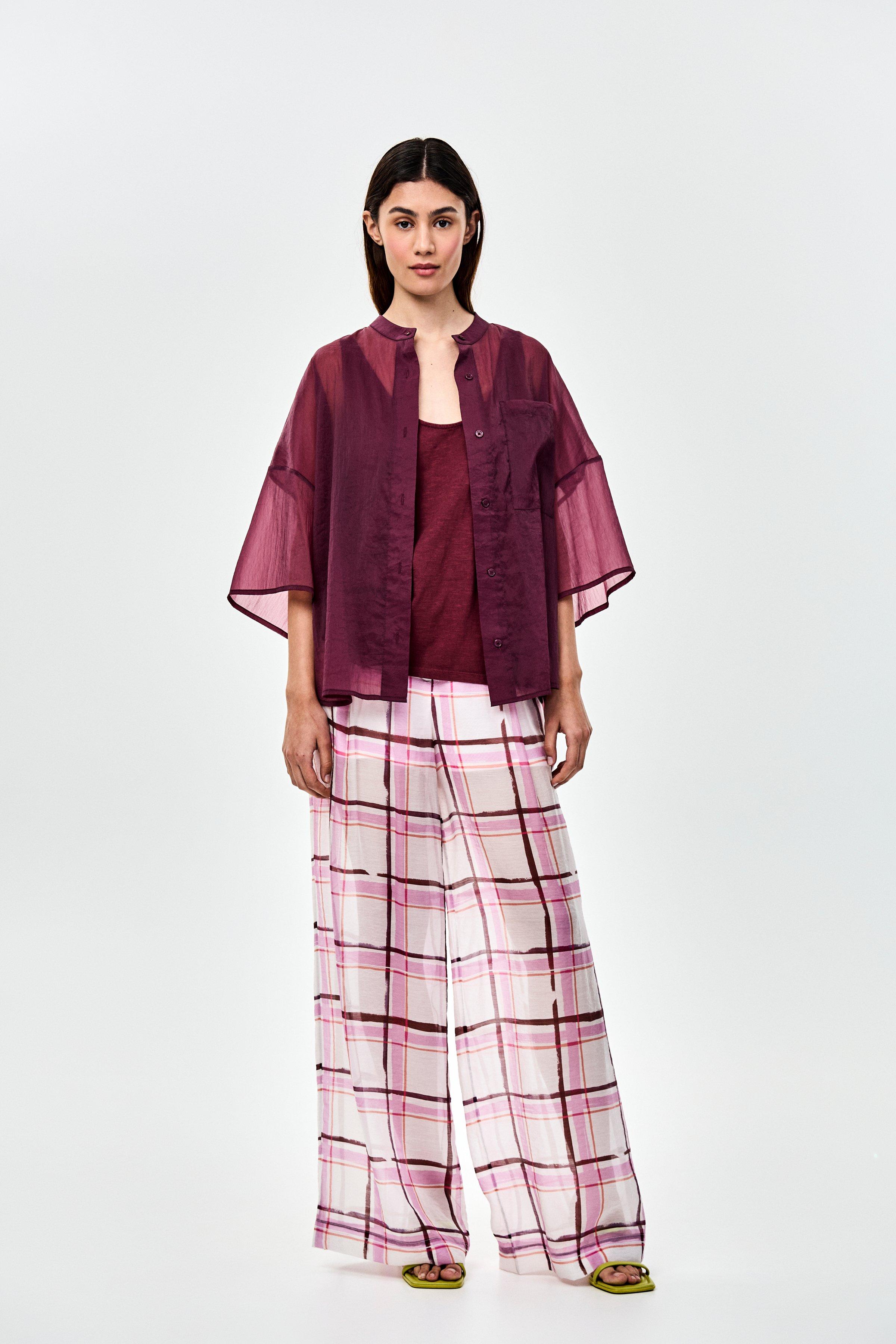 CKS - SIMPLUS - blouse korte mouwen - paars