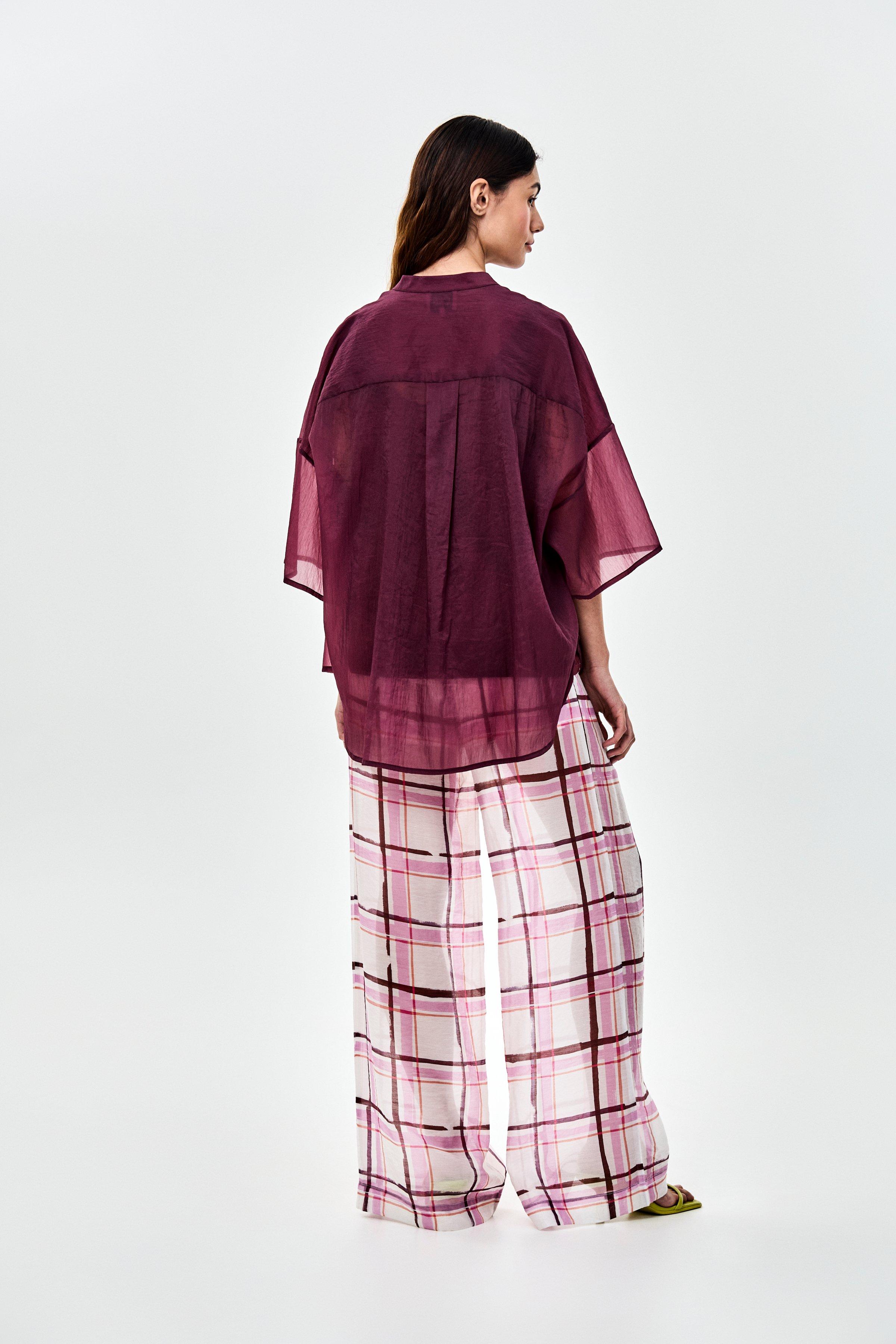 CKS - SIMPLUS - blouse korte mouwen - paars