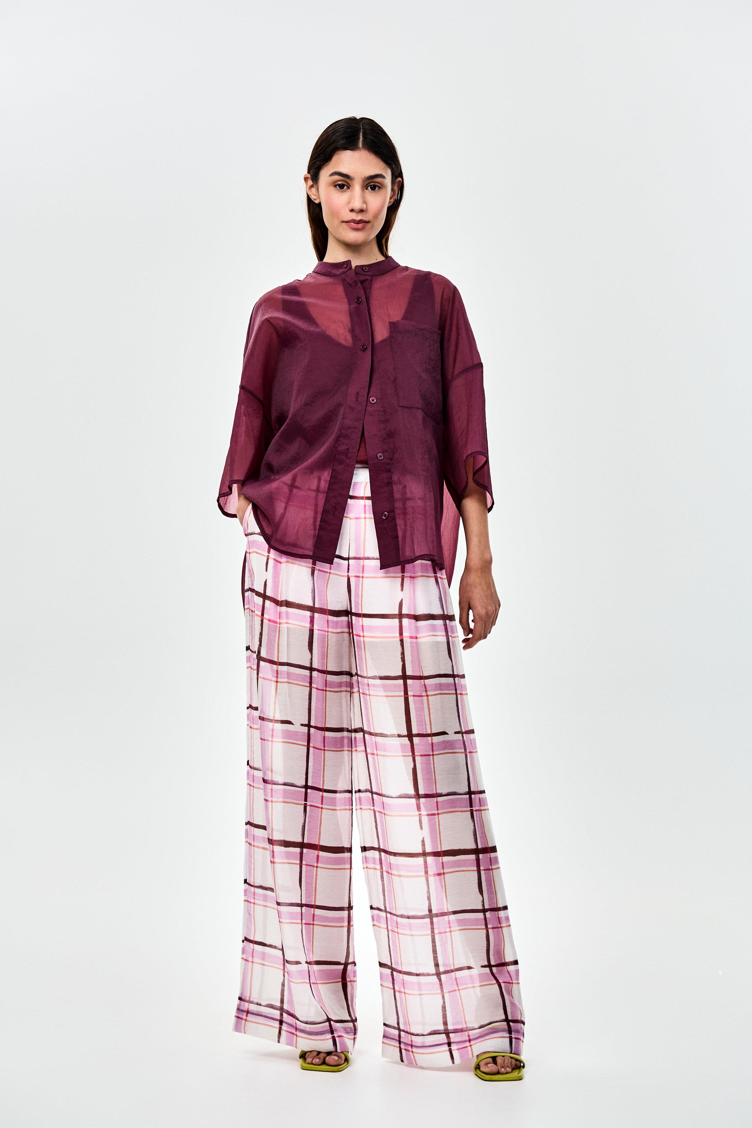 CKS - SIMPLUS - blouse korte mouwen - paars