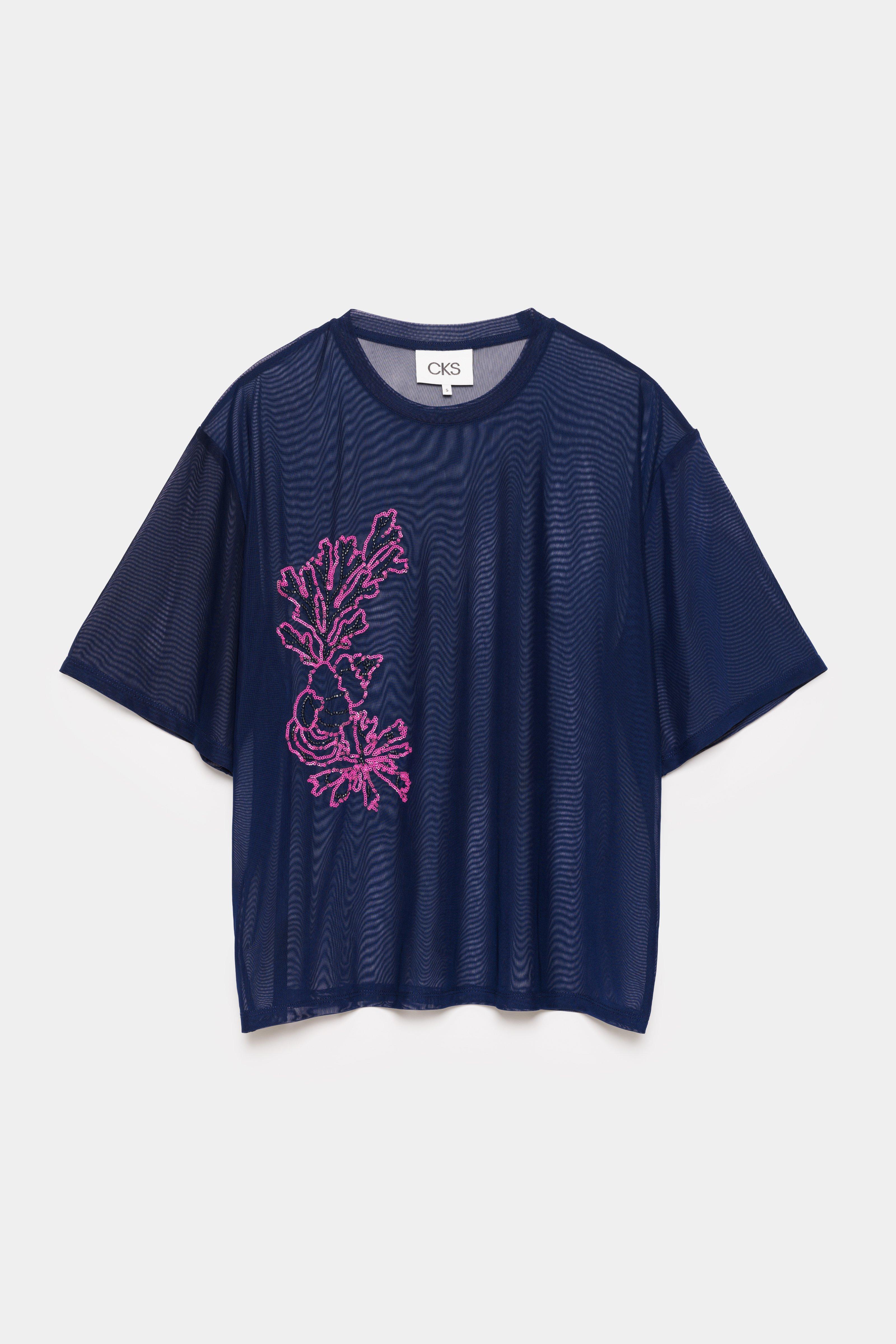 CKS - TRANSPARENT - t-shirt &agrave; manches courtes - bleu fonc&eacute;