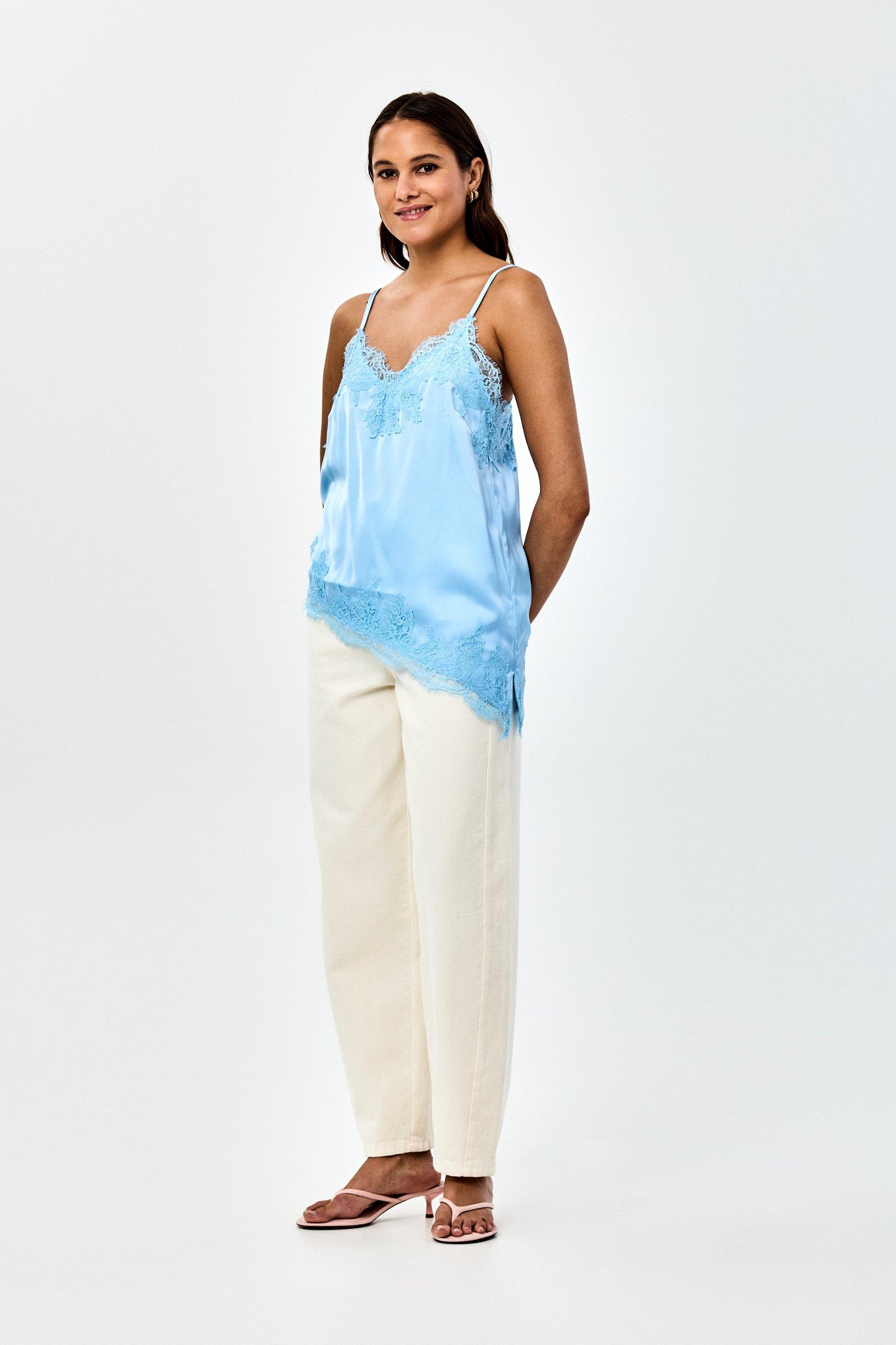CKS - SLACY - mouwloze top - blauw