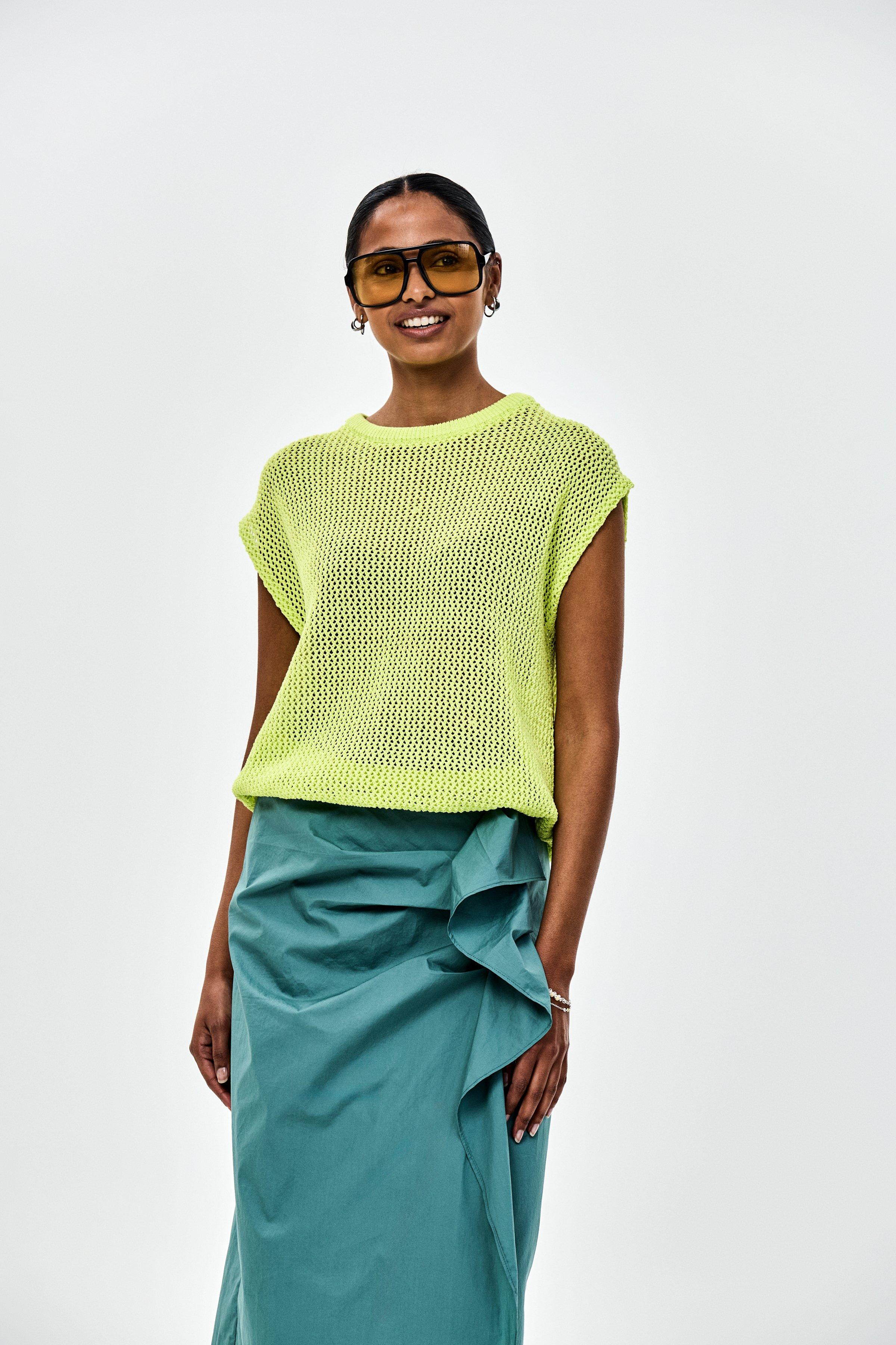 CKS - PINNY - haut tricot&eacute; - jaune vif