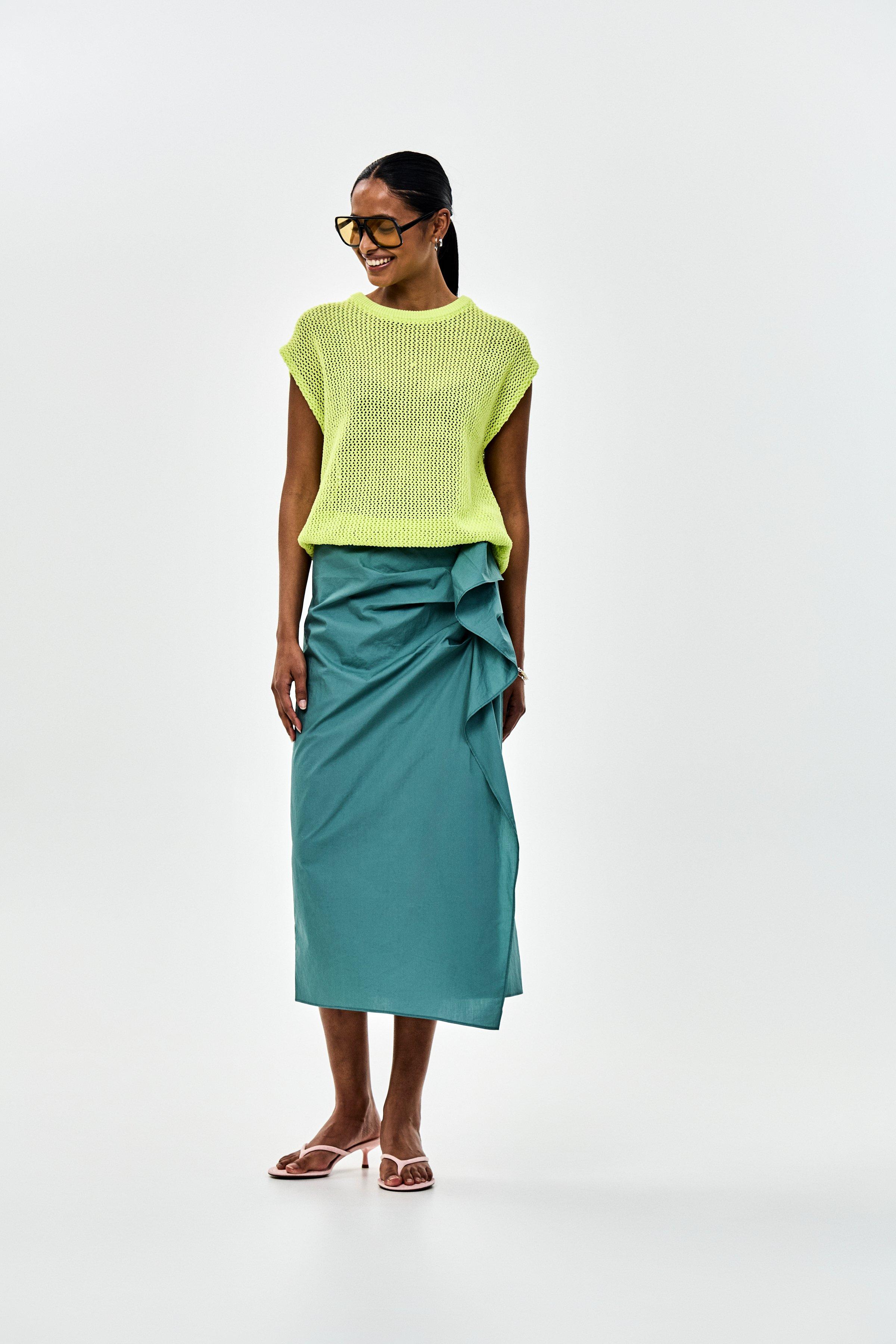 CKS - PINNY - gebreide top - felgeel