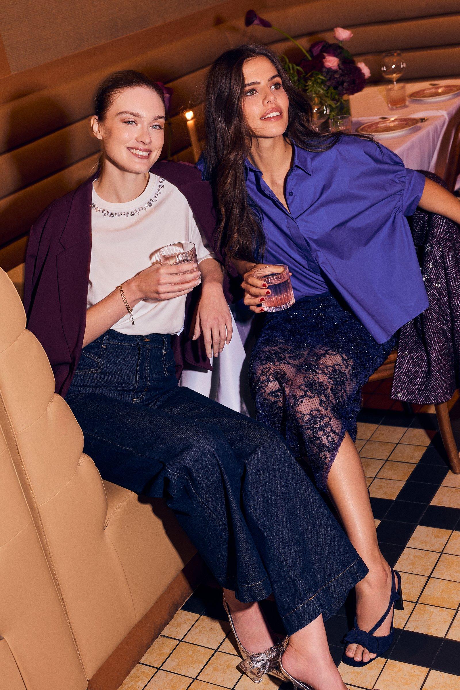 CKS - SKOWE - midi skirt - dark blue