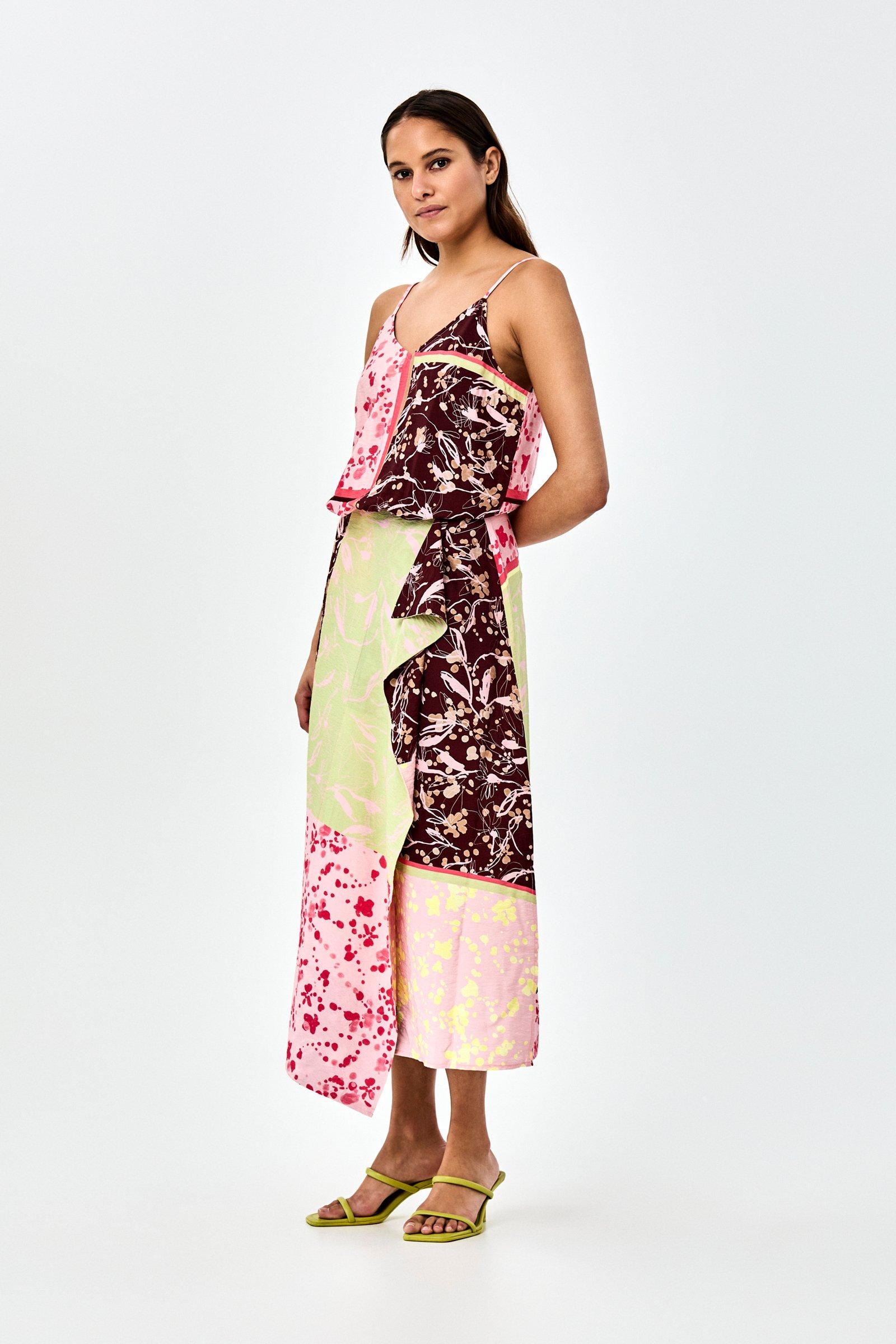 CKS - DARFY - robe midi - rouge fonc&eacute;