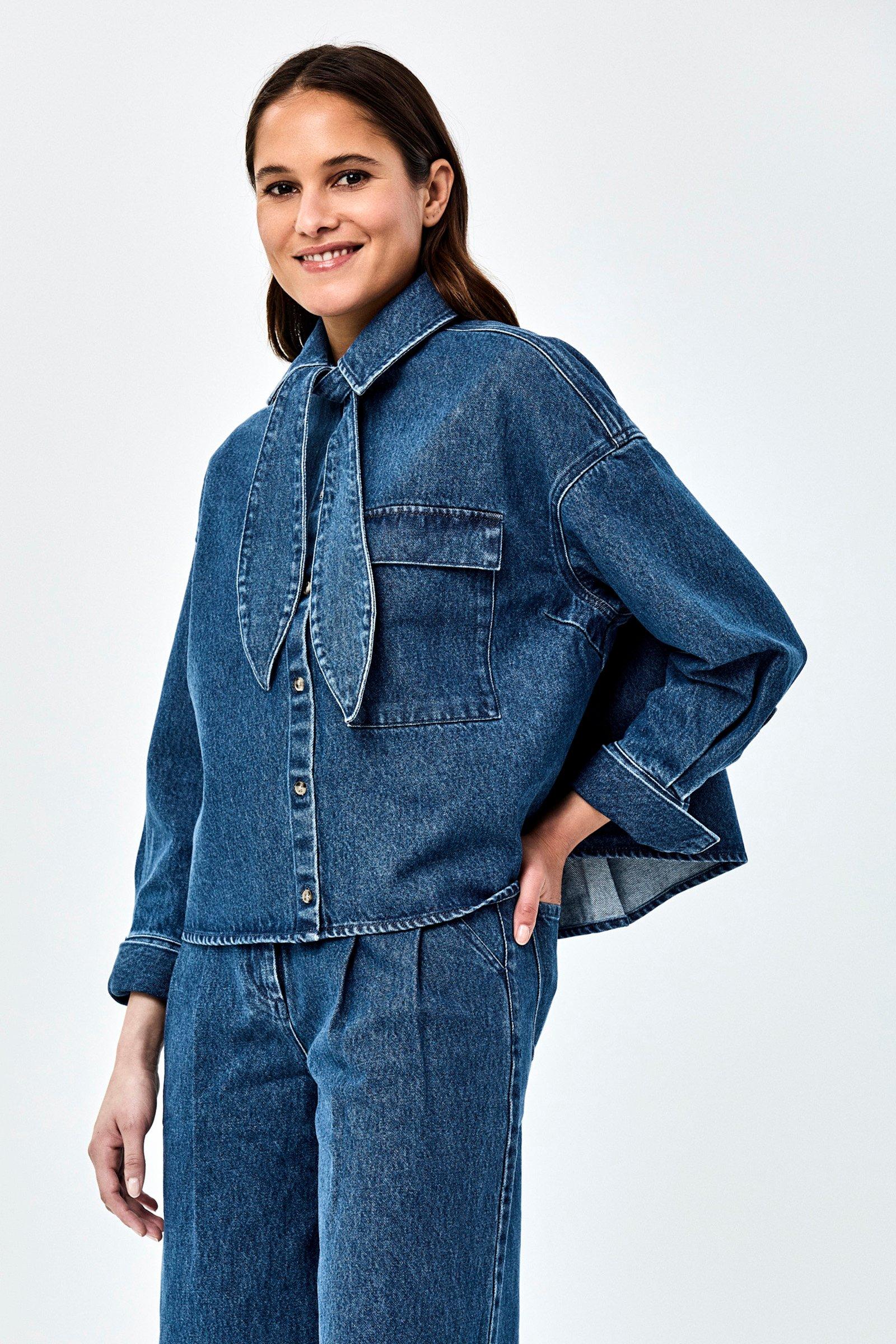 CKS - STOW - blouse long sleeves - blue