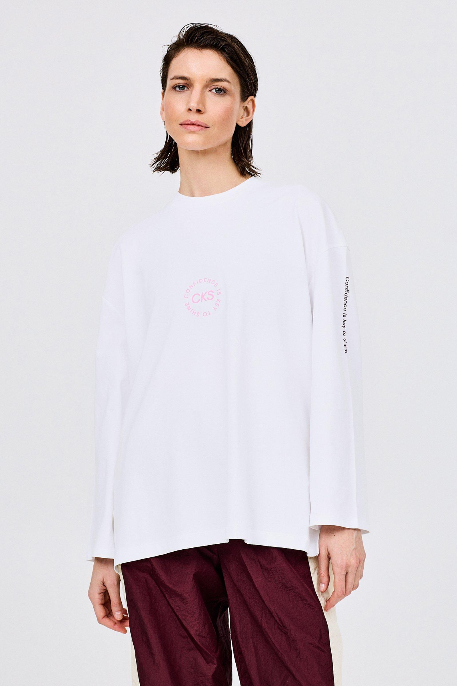 CKS - CLUB - t-shirt long sleeves - white