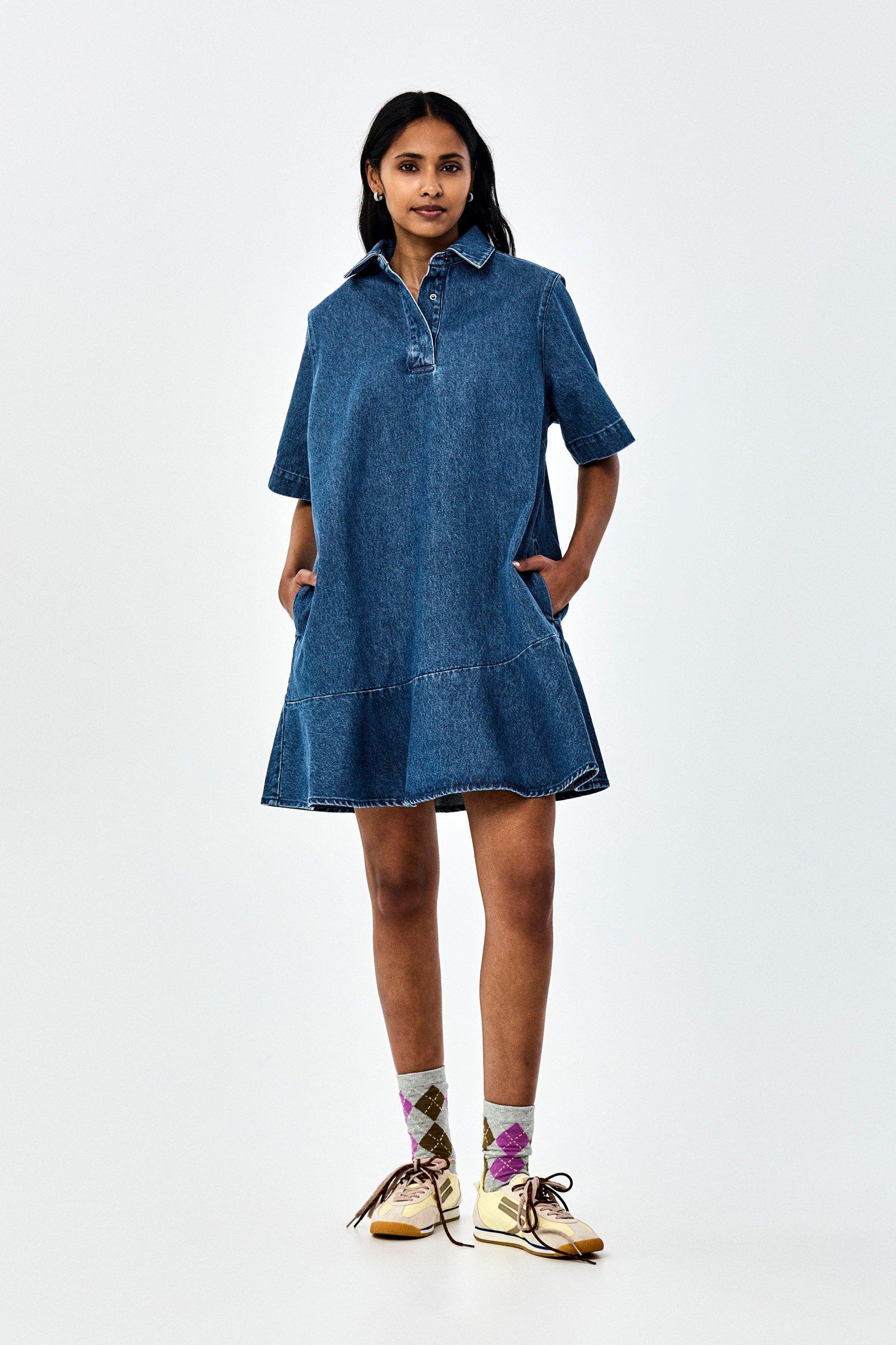 CKS - DROPTIE - short dress - blue