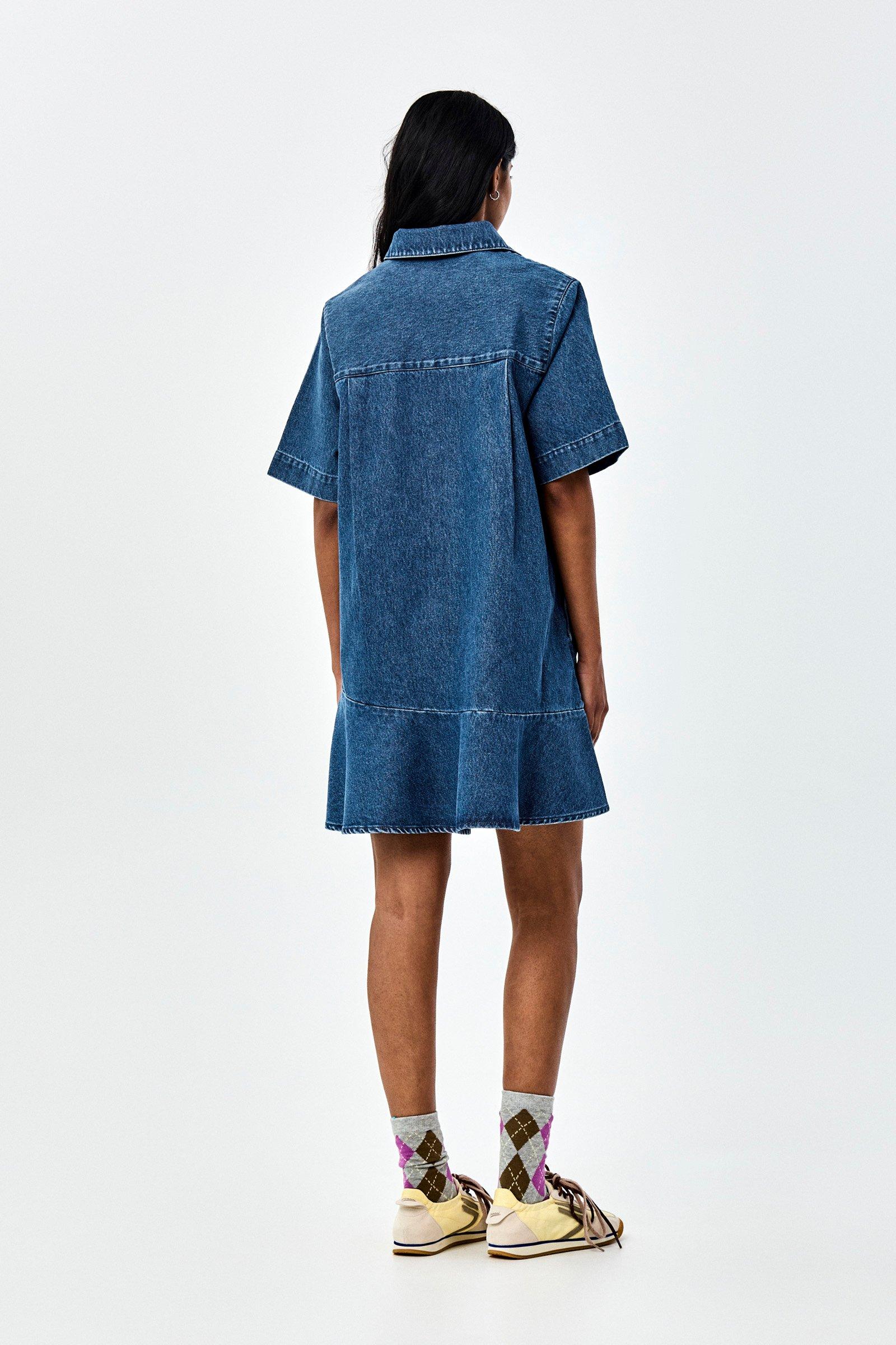 CKS - DROPTIE - korte jurk - blauw