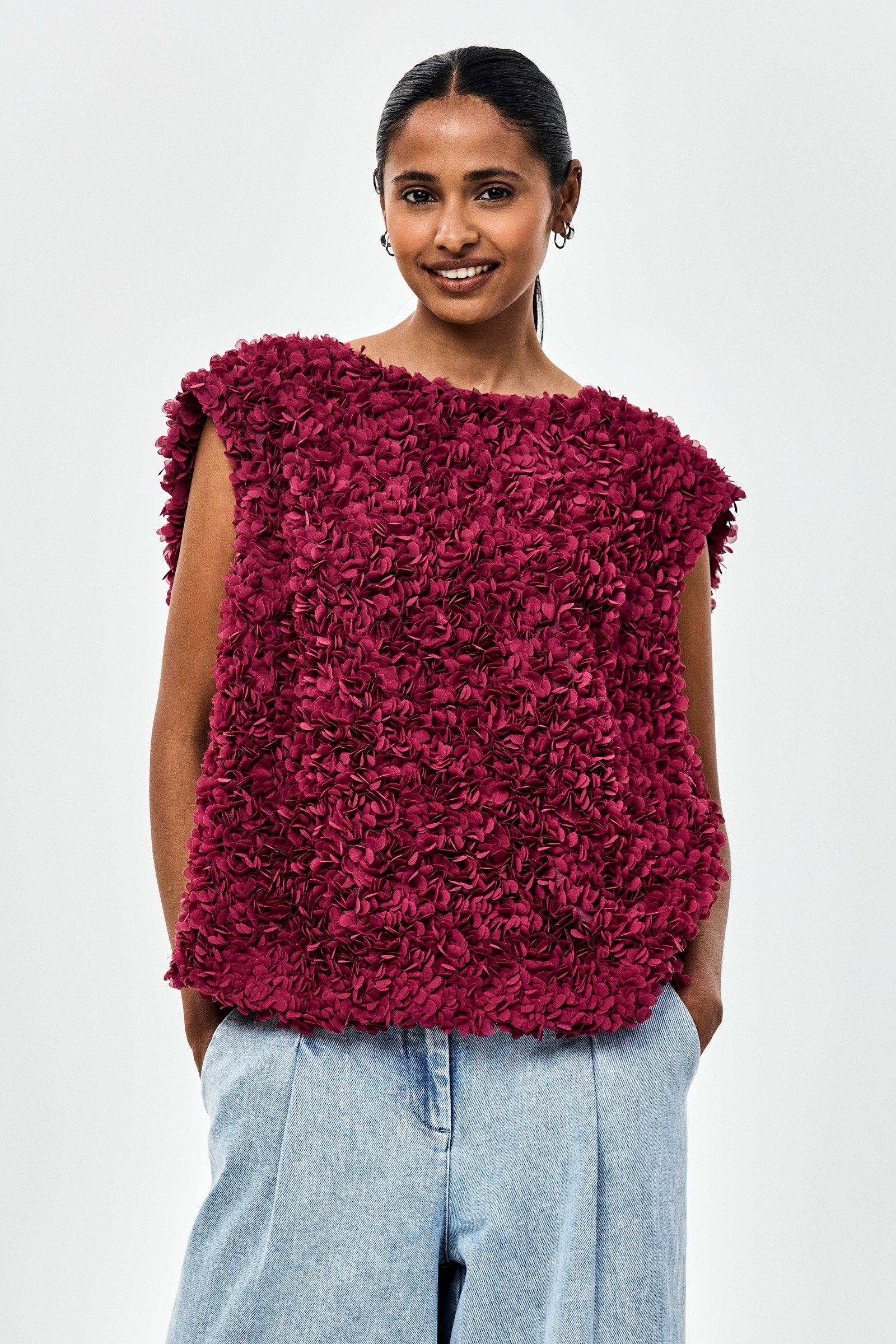 CKS - SOPA - blouse korte mouwen - donkerrood