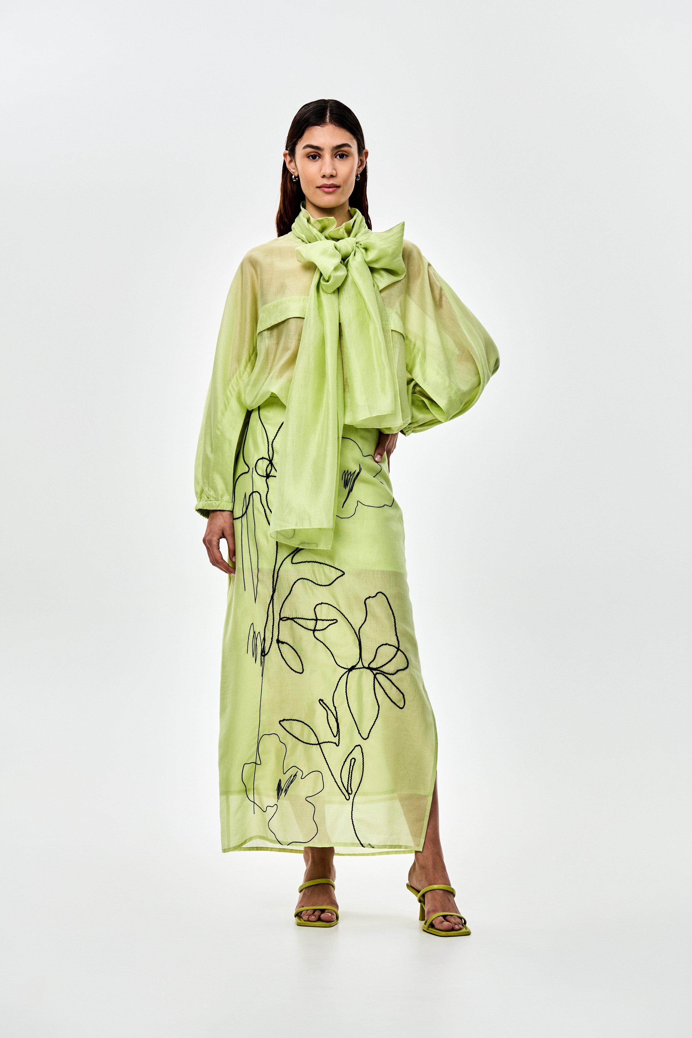 CKS - CamilloxIrmy - midi skirt - dark green