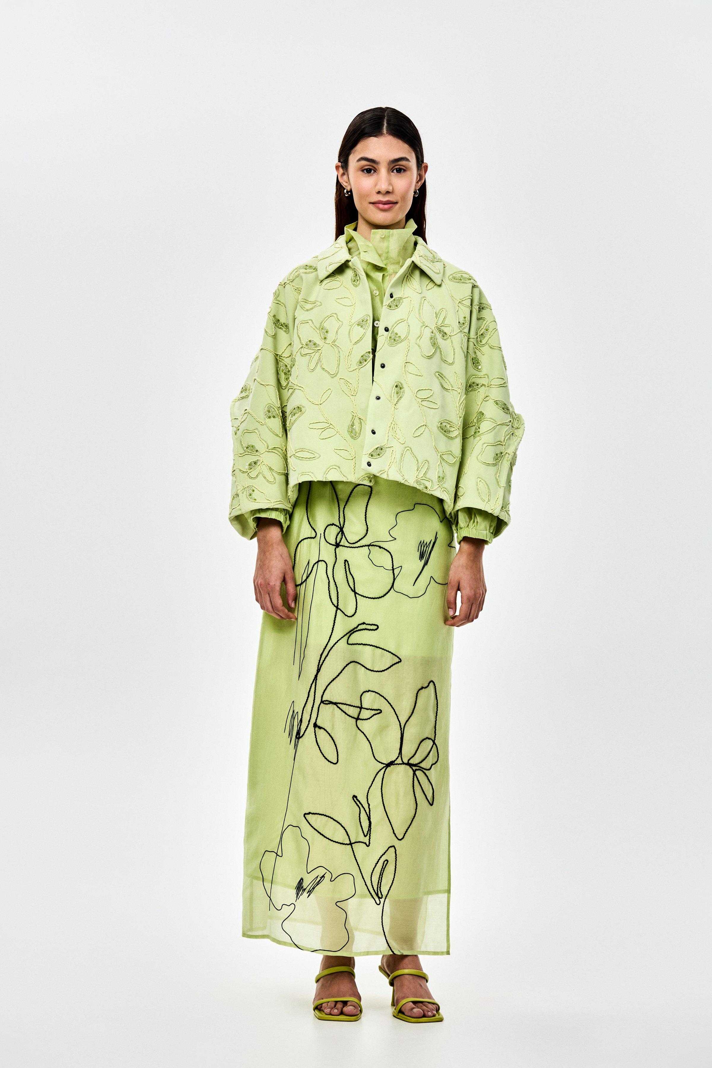 CKS - CamilloxIrmy - midi skirt - dark green