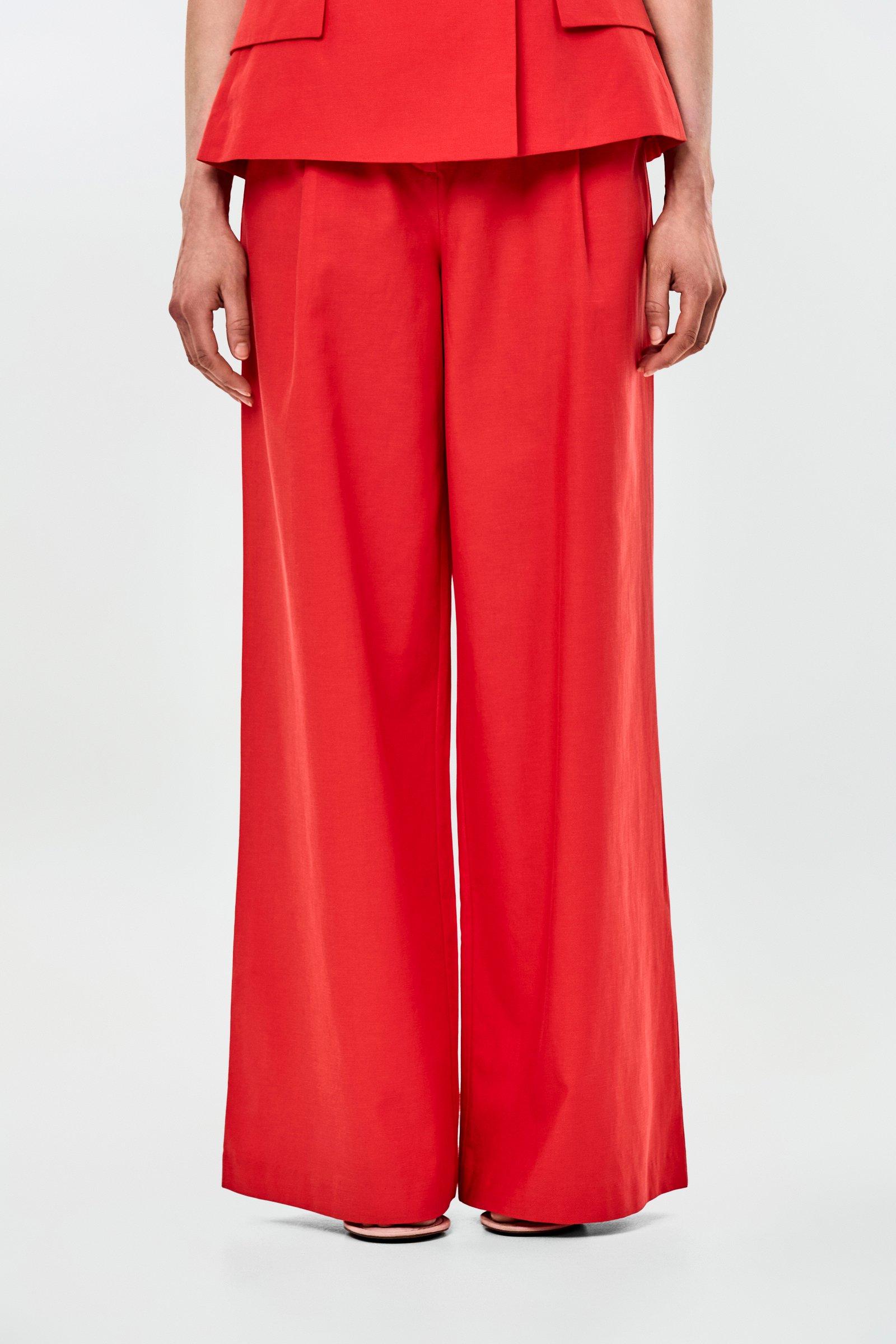 CKS - THEOWIDE - pantalon long - rouge vif