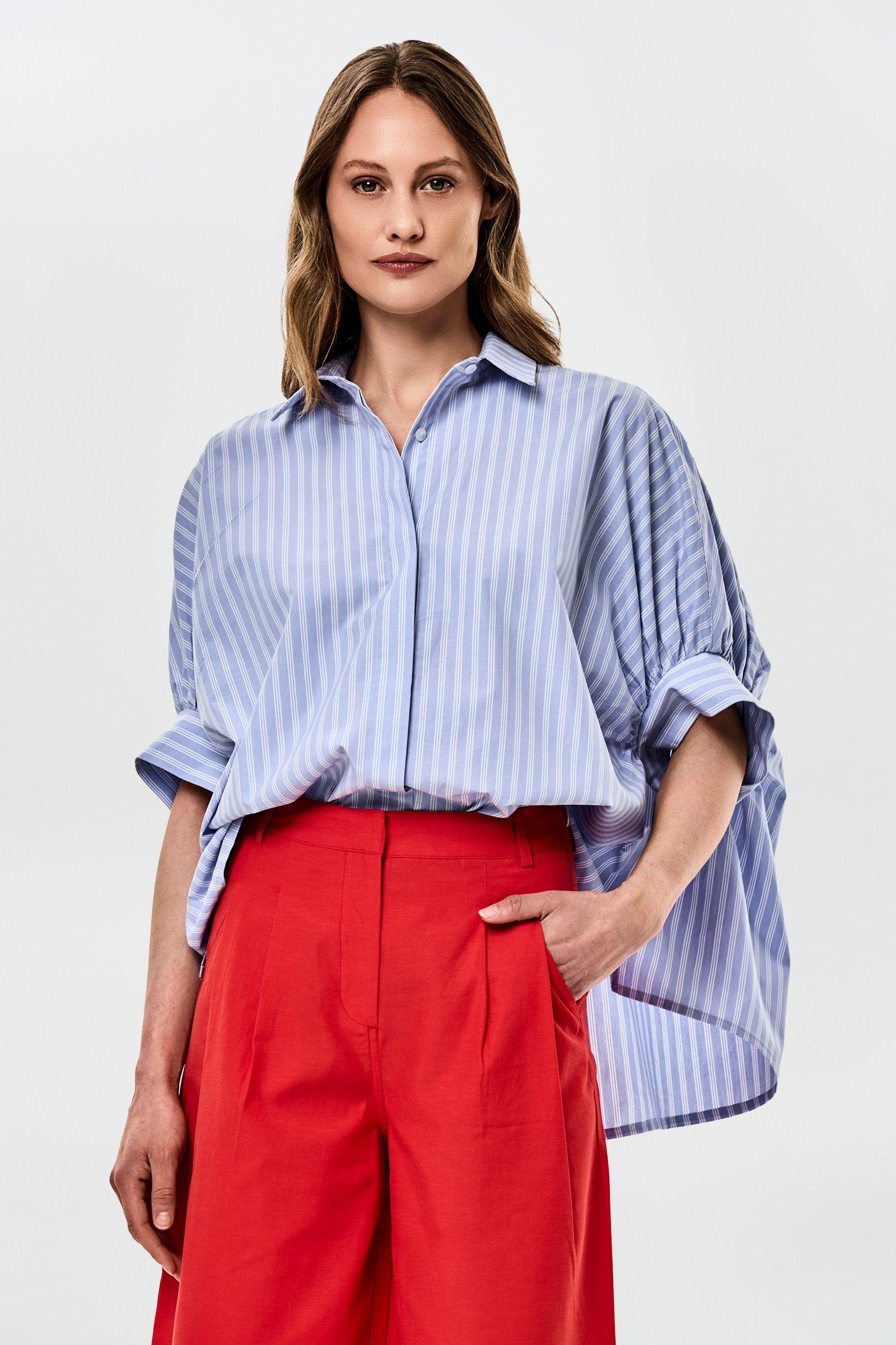 CKS - SAPE - blouse korte mouwen - blauw