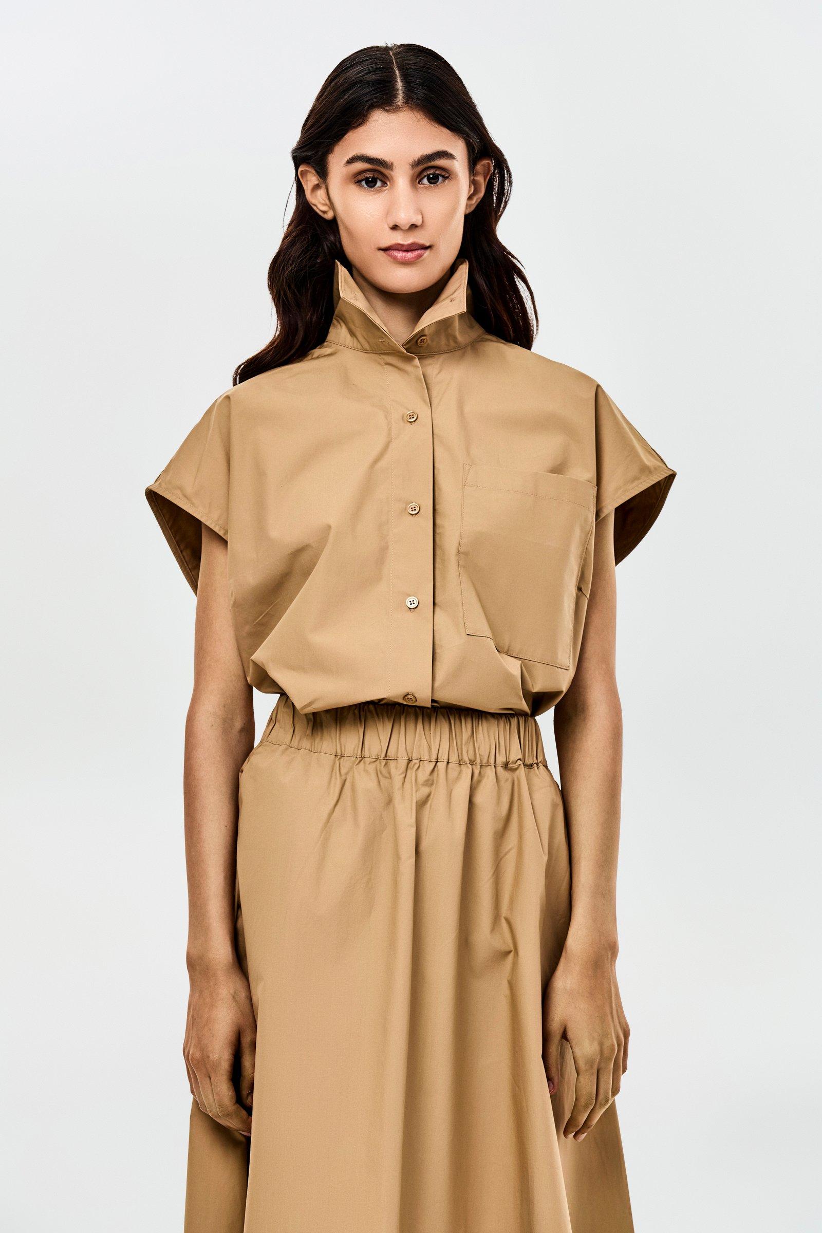 CKS - SEBOW - blouse short sleeves - brown